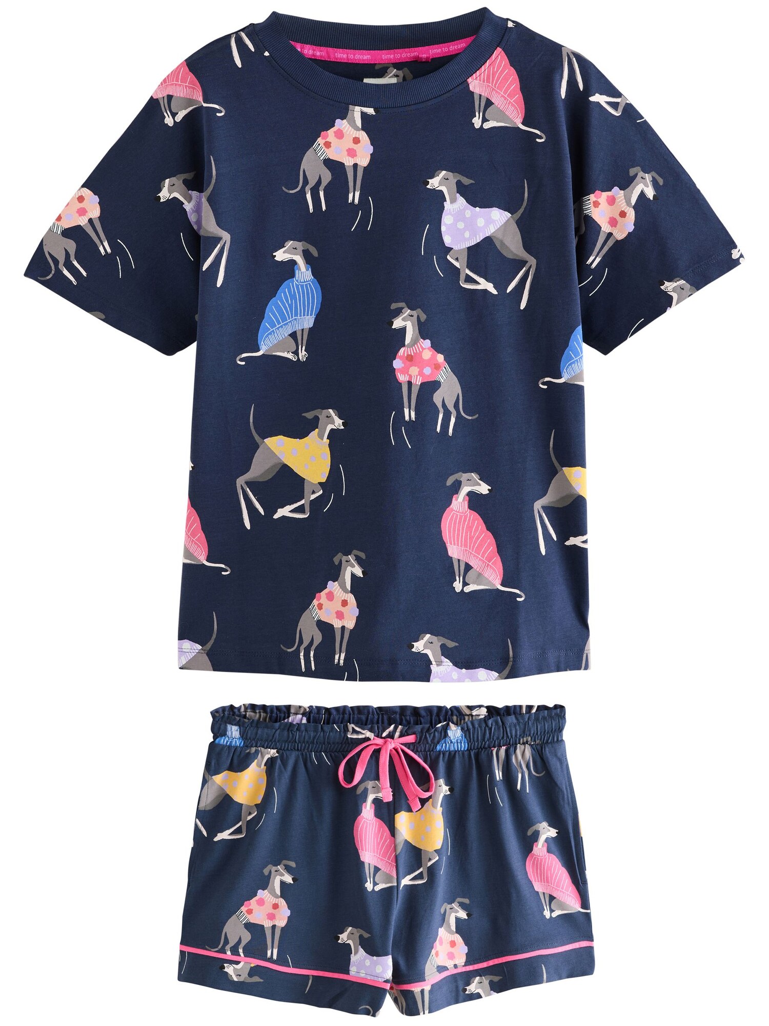 Next Pantaloni scurți  albastru închis / gri / mov deschis / alb