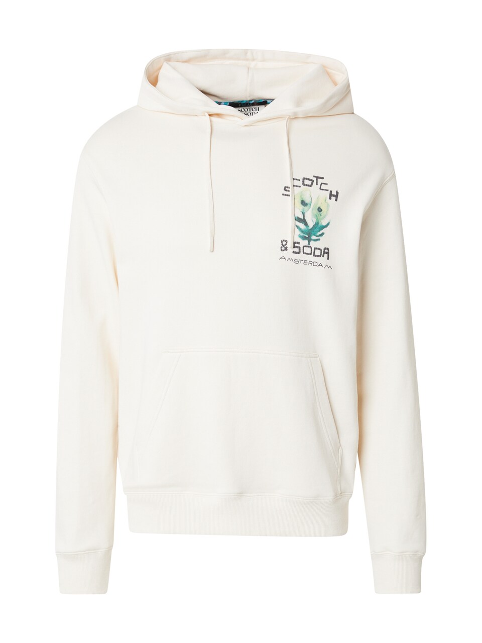 Sweatshirt beige / smaragd / ljusgrön