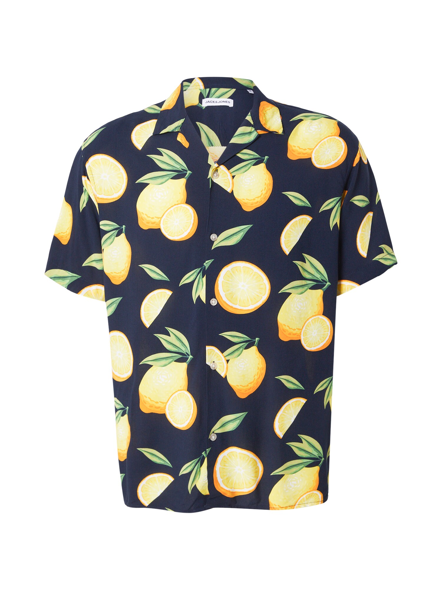 JACK & JONES Cămașă JJLEMON bleumarin / galben citron / verde