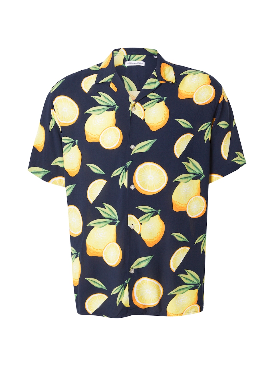 Skjorta 'JJLEMON' marinblå / limone
