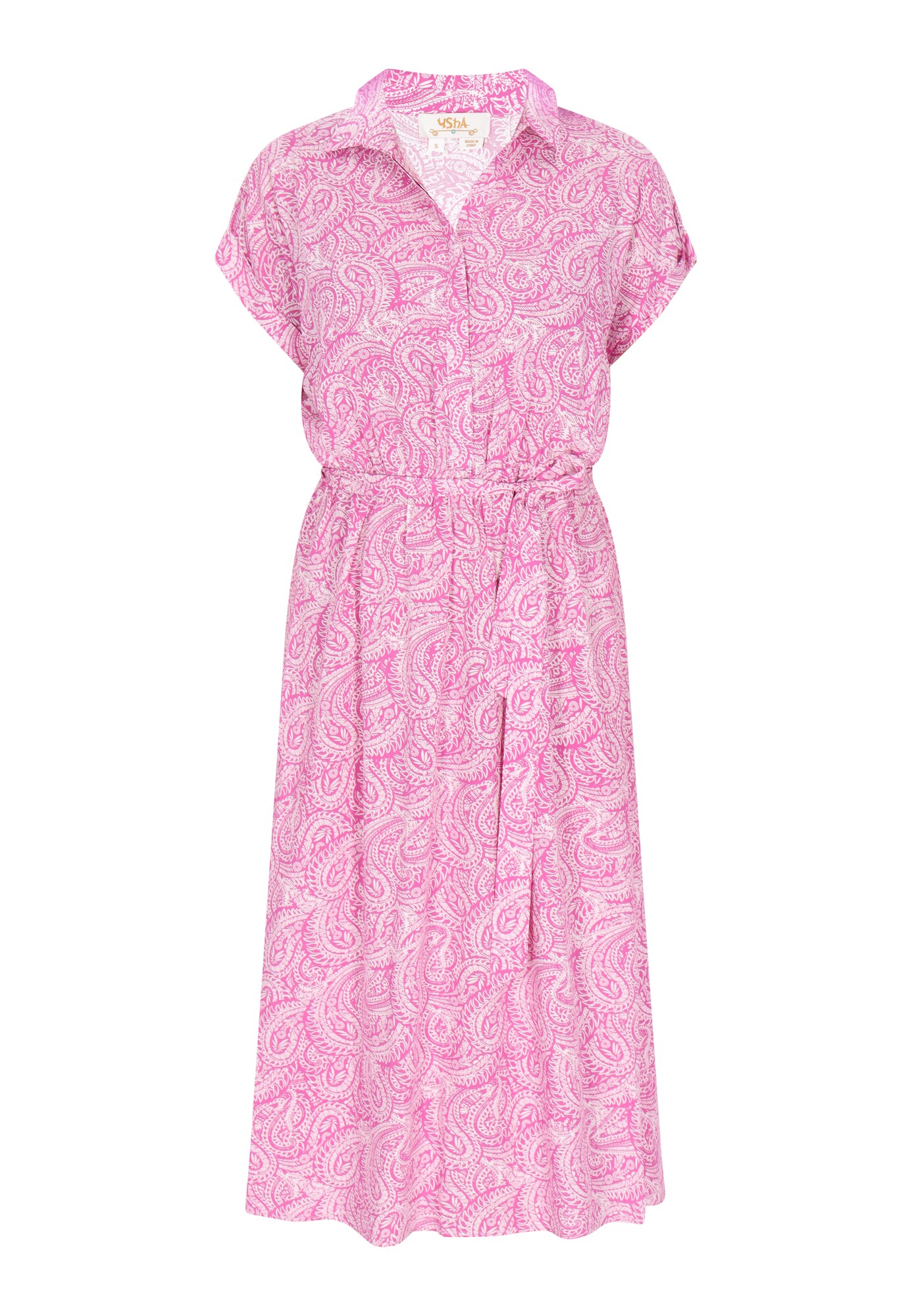 usha FESTIVAL Vestido camisero  rosa / blanco
