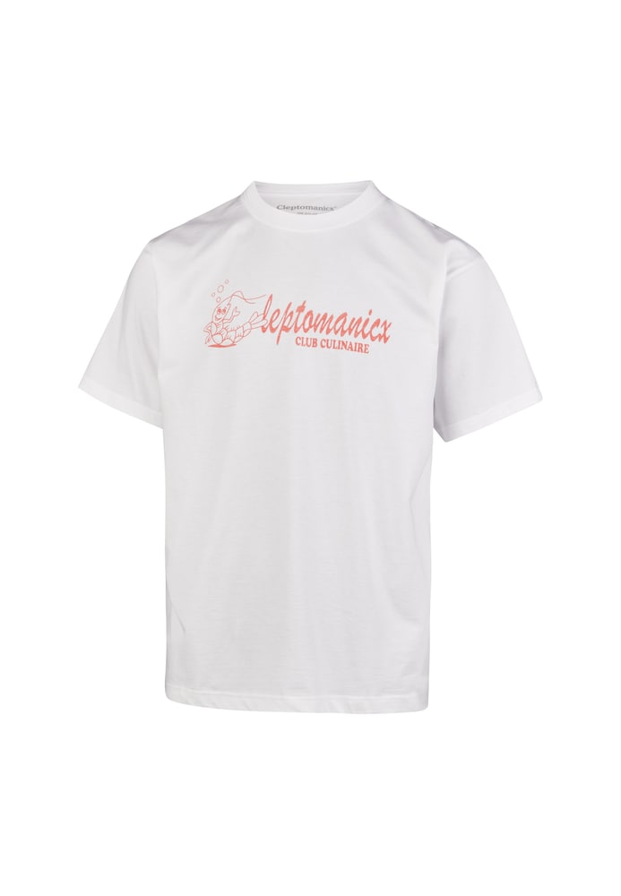 Cleptomanicx T-Shirt 'Classic Tee Club Cullinaire' Herren Größe M weiß