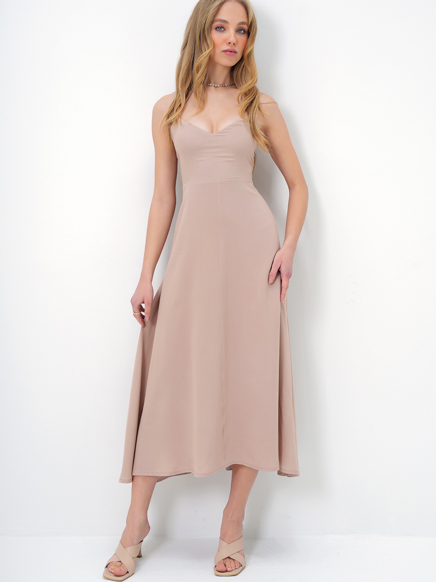 Trend Alaçatı Stili Rochie de cocktail  bej