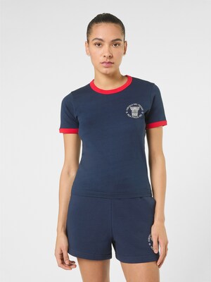 FILA Camiseta 'MARLIA regular graphic ringer t-shirt'  azul oscuro