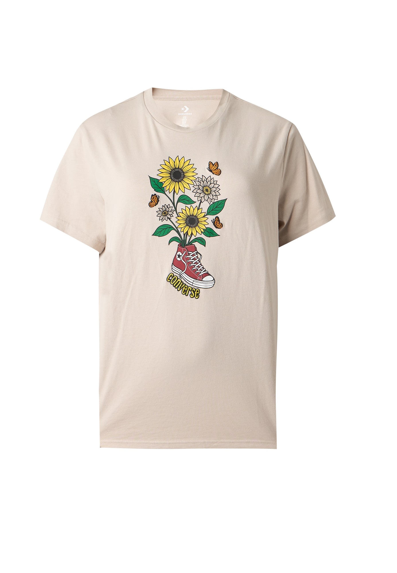 CONVERSE Camiseta 'GARDEN STEP' ecru / amarillo / verde / blanco – imagen 1