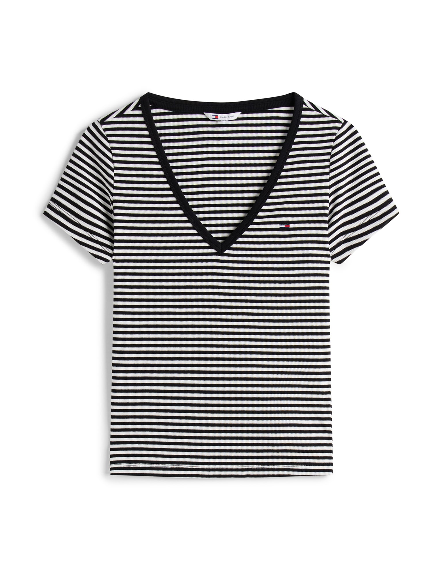 Tommy Jeans Tricou ESSENTIAL  negru / alb