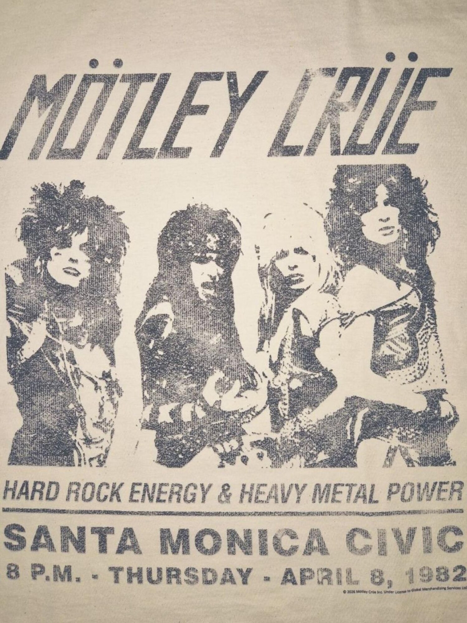 Mötley Crue Camiseta 'Mötley Crue Santa Monica Civic T-Shirt'  beige – imagen 3
