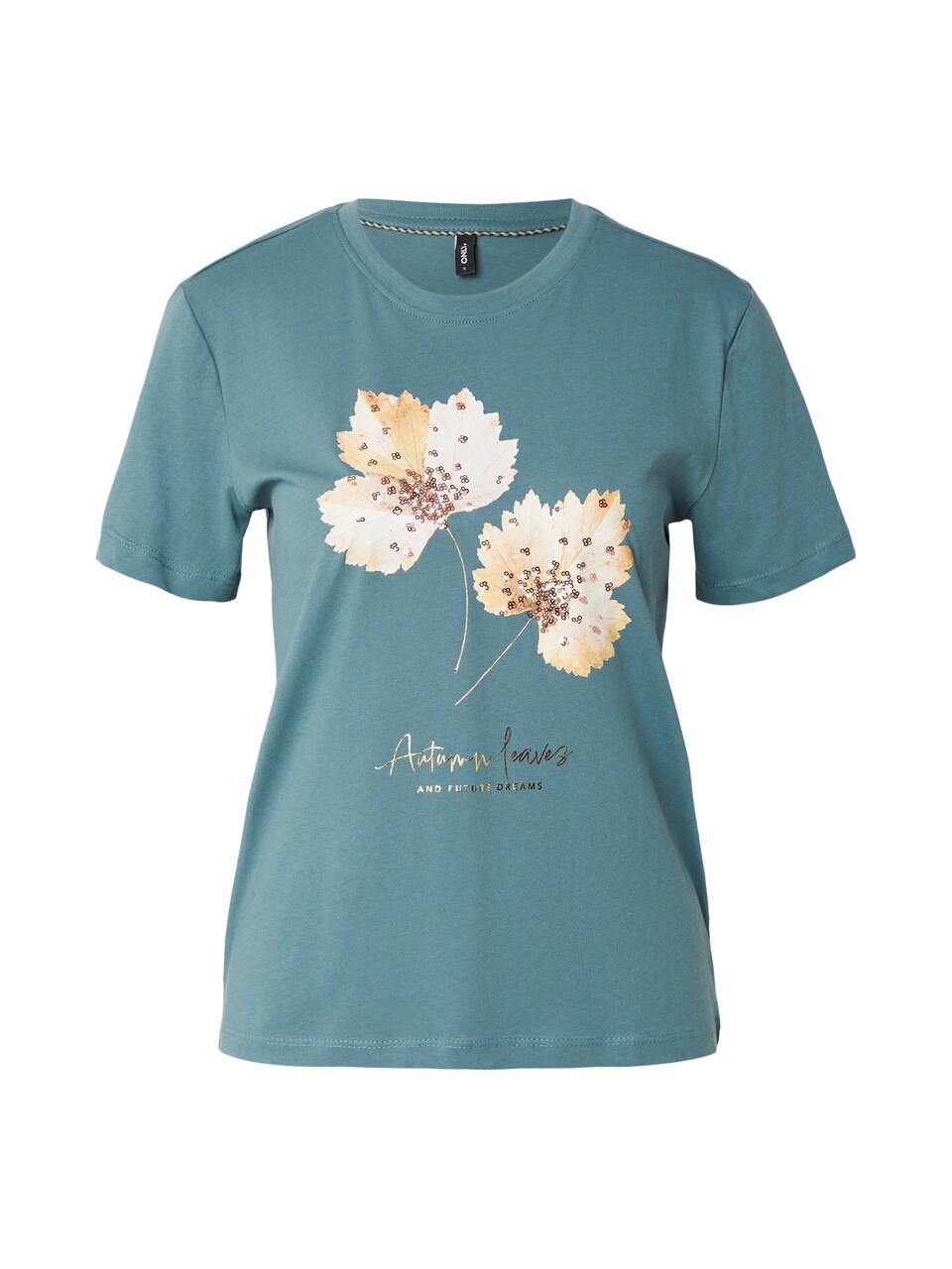 T-shirt 'ONLKita' ljusbeige / guld