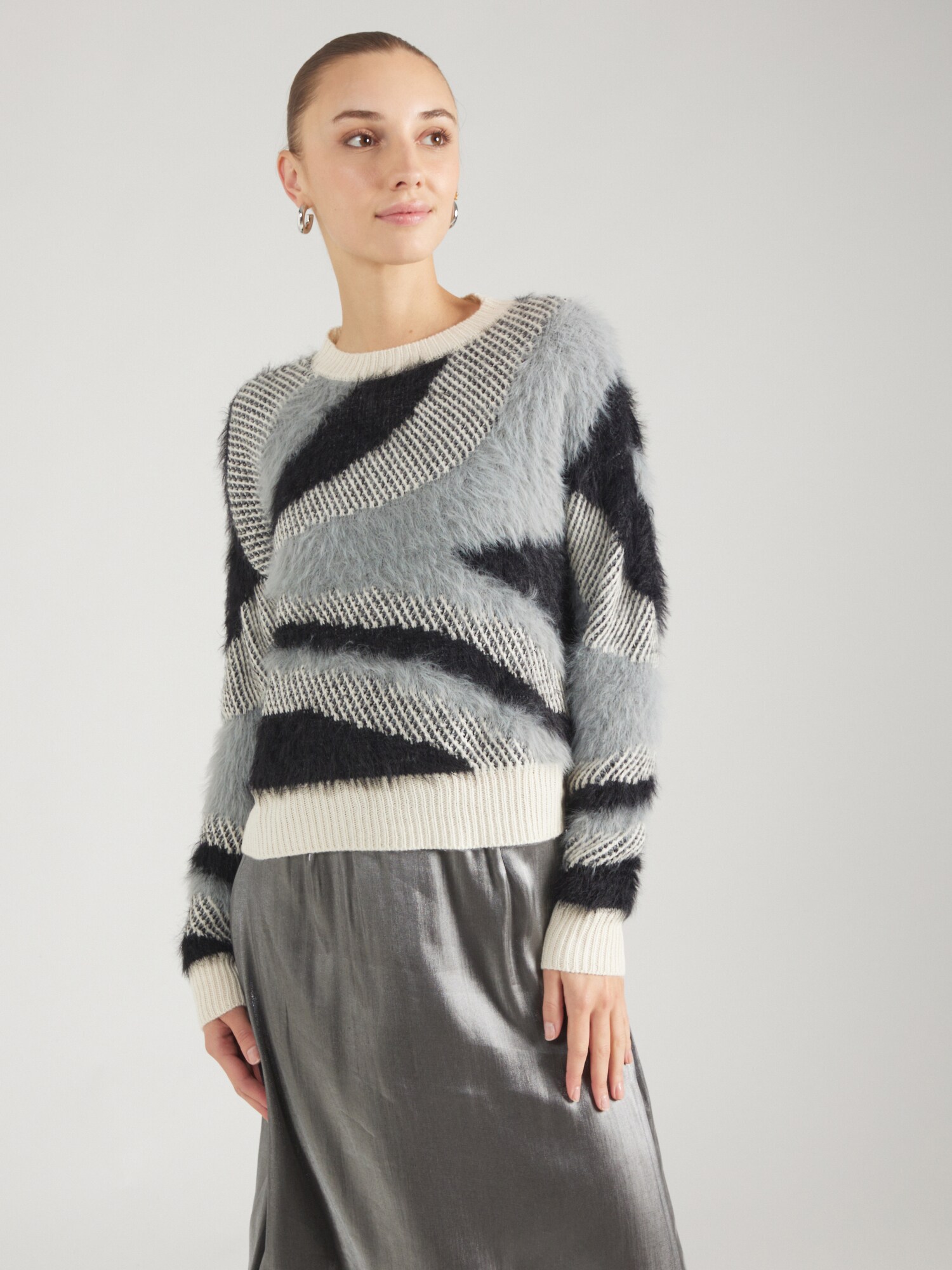 VERO MODA Pulóver  bézs / szürke / fekete termék 2. képe