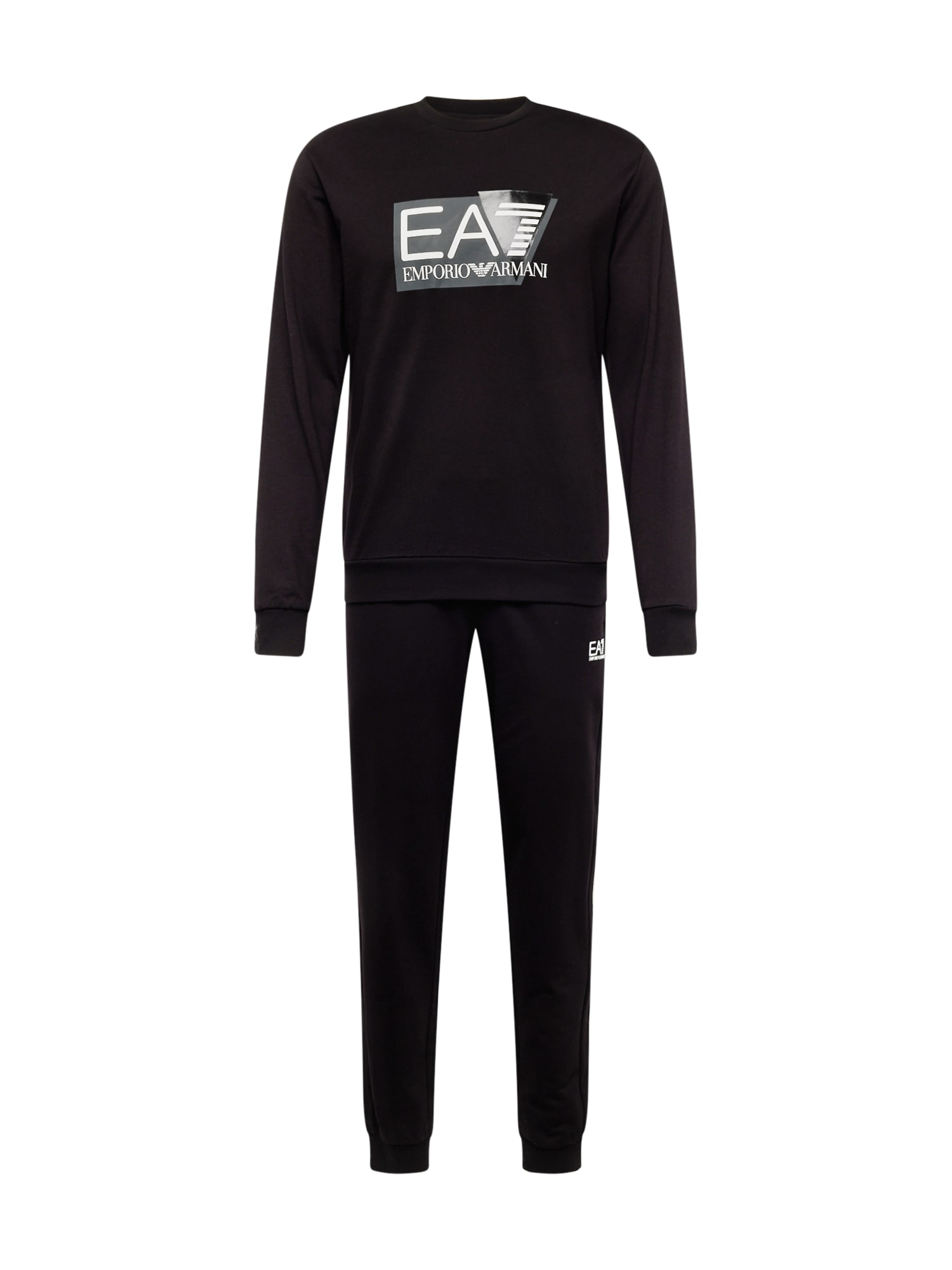 EA7 Emporio Armani Облекло за бягане  черно / бяло