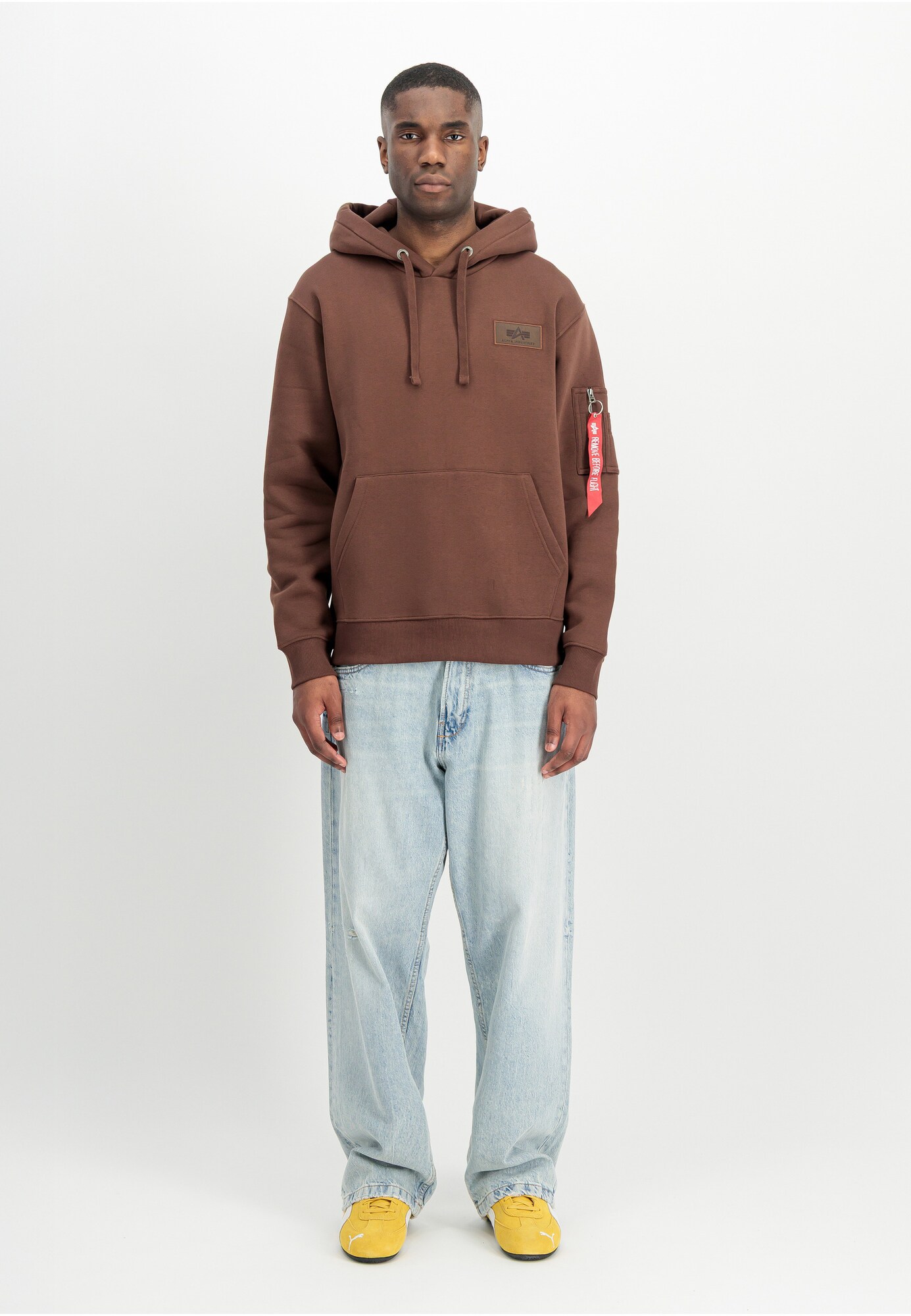 ALPHA INDUSTRIES Sudadera  marrón / amarillo – imagen 3