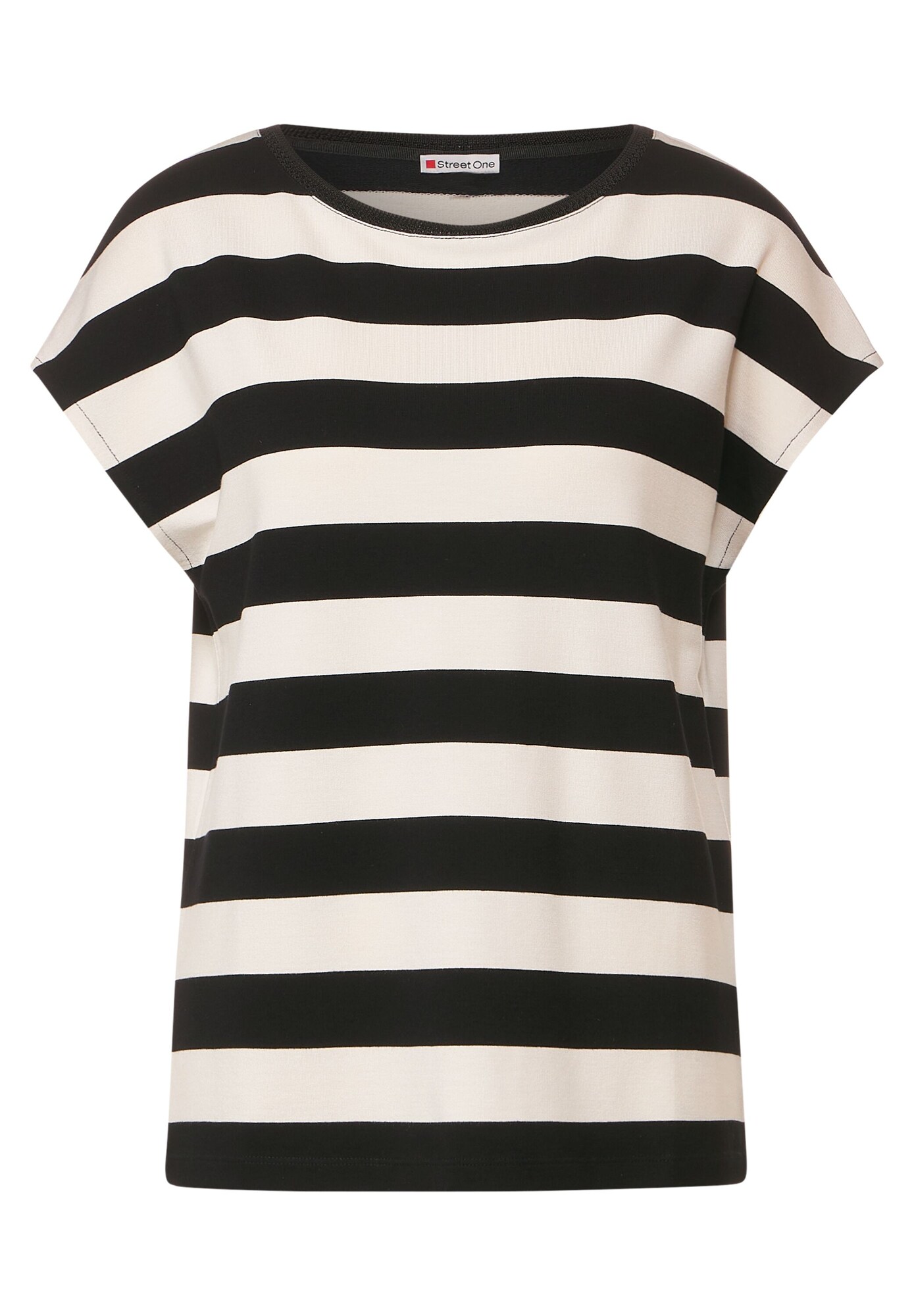 STREET ONE Tricou  negru / alb