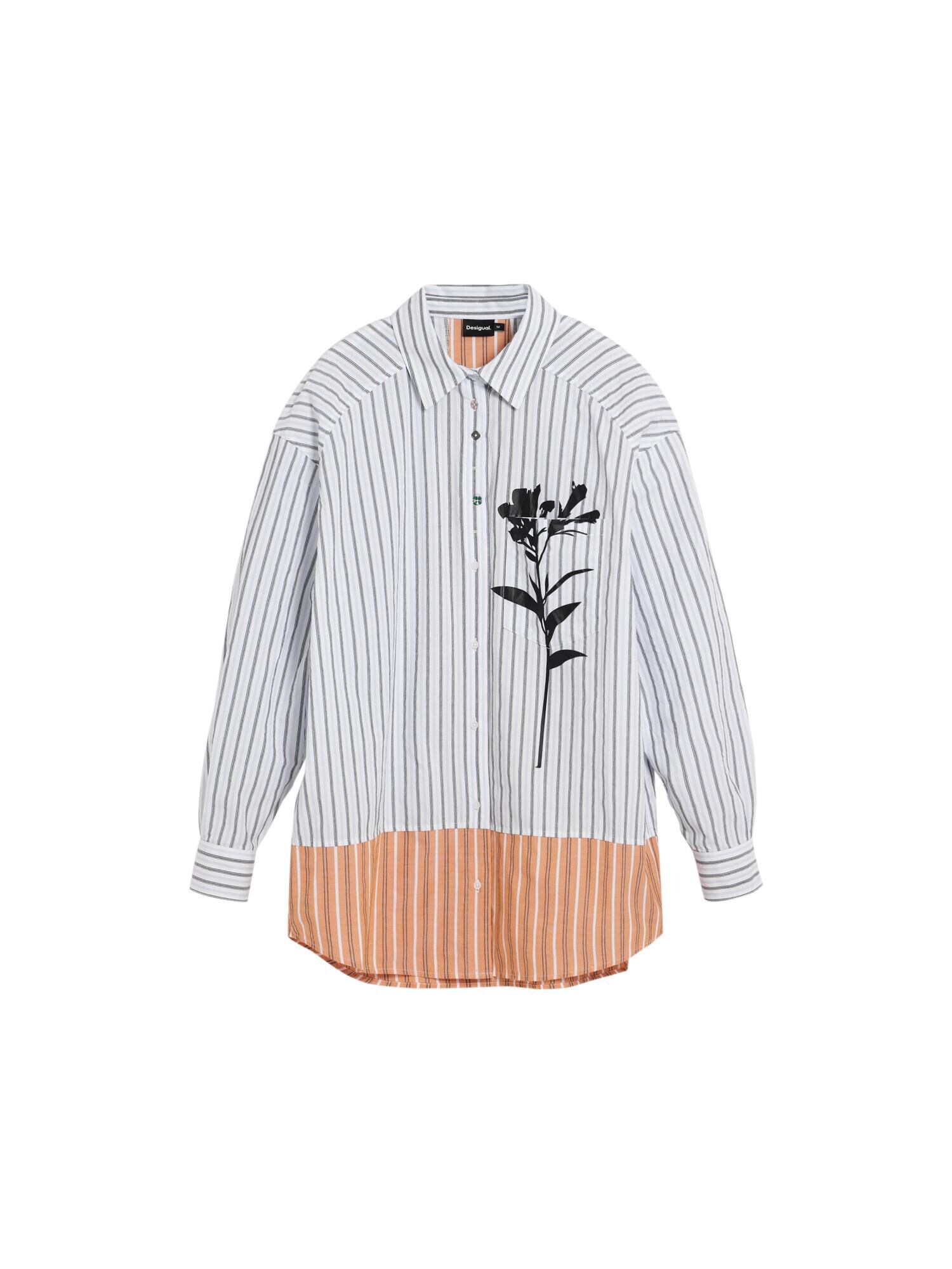 Desigual Bluză  maro cămilă / albastru deschis / negru / alb