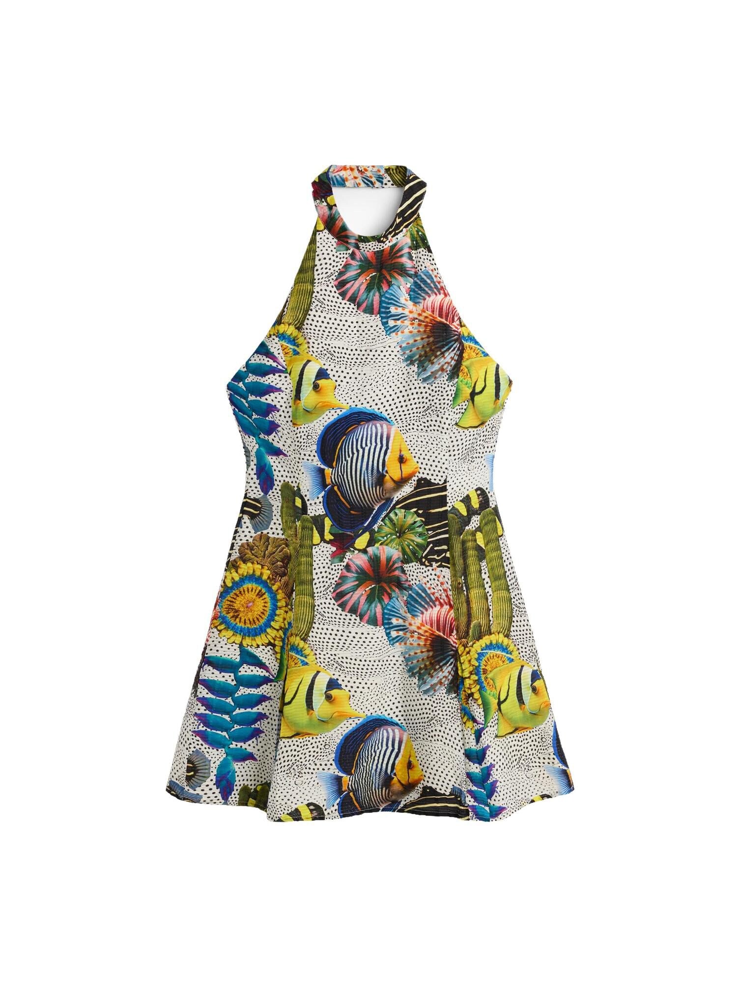 Desigual Vestido  azul / amarillo / verde / negro / blanco