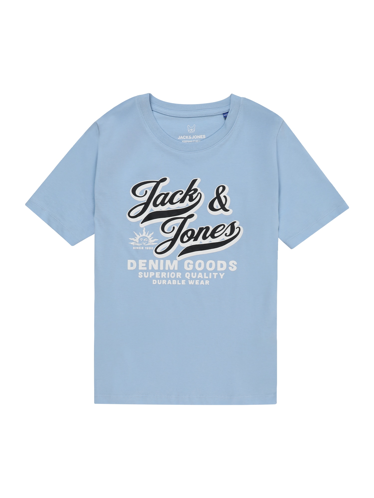 Jack & Jones Junior Tricou  albastru deschis / negru / alb