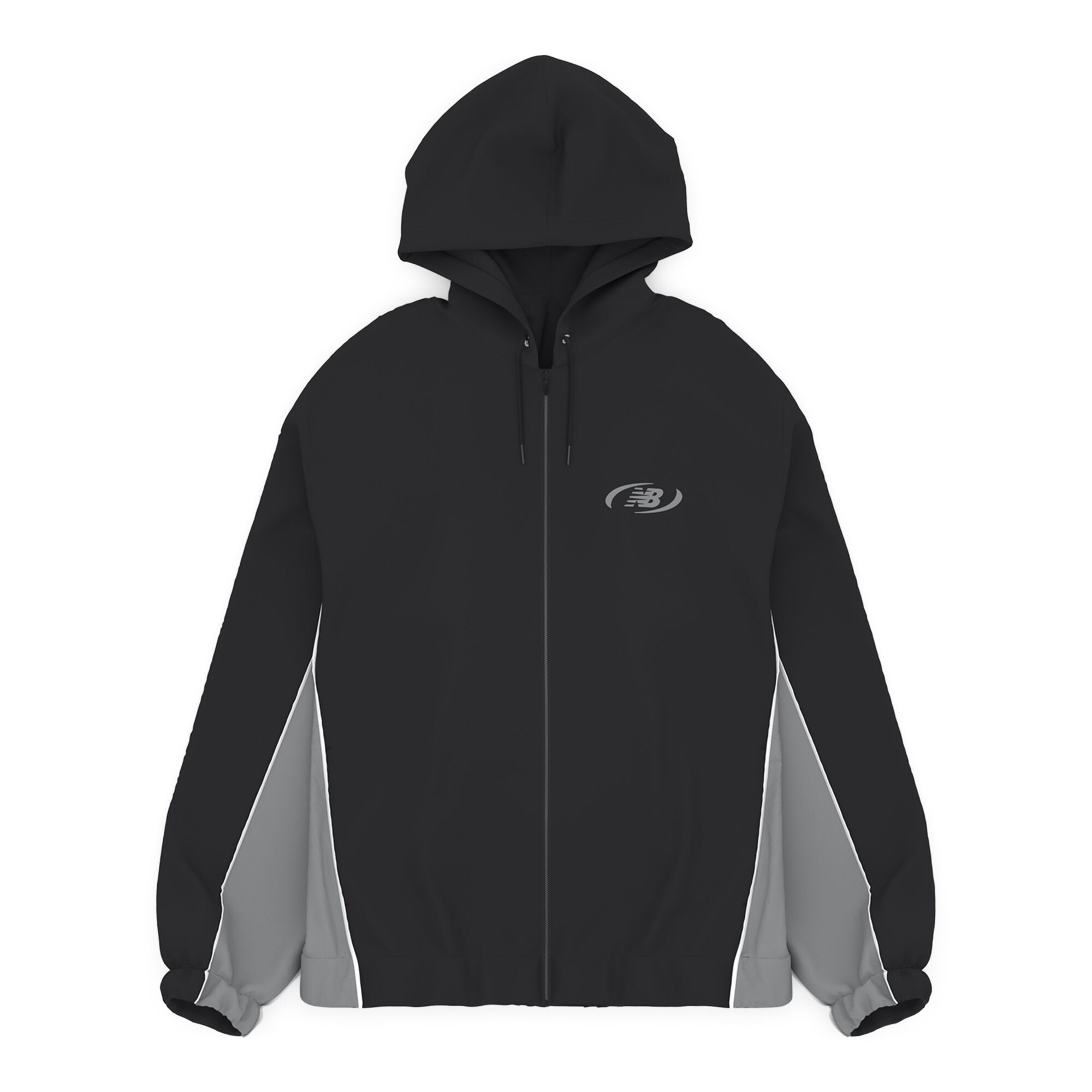 New balance Chaqueta de entretiempo 'Trackside' gris oscuro / negro / blanco – imagen 1