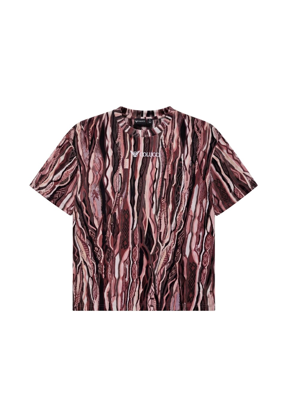 T-shirt 'Signature' mörkbrun / gammalrosa / svart