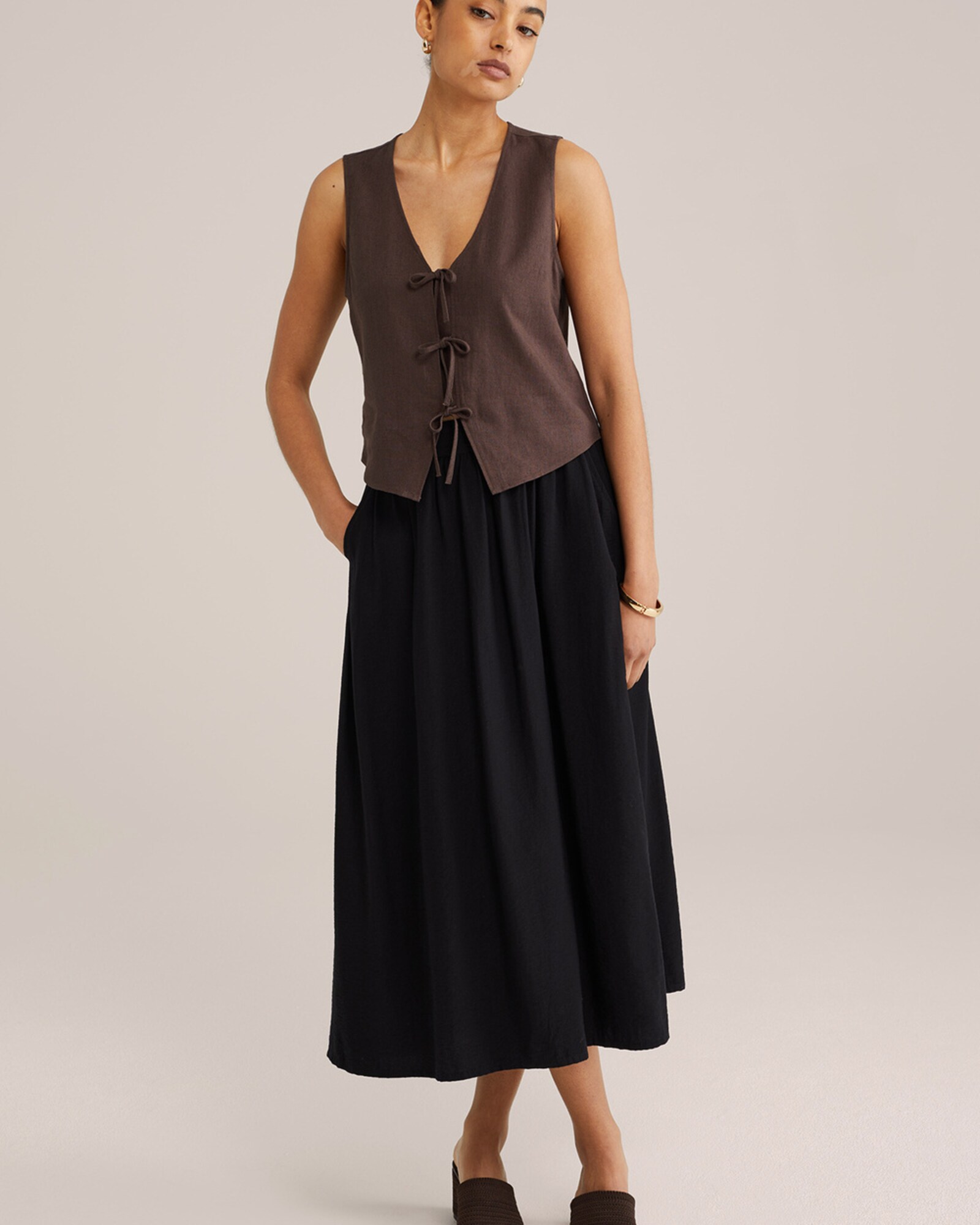 WE Fashion Öltönymellény  barna termék 2. képe