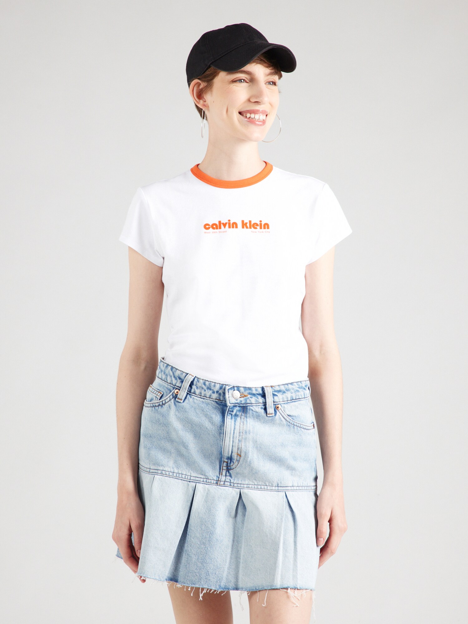 Calvin Klein Jeans Póló  narancs / fehér termék 2. képe