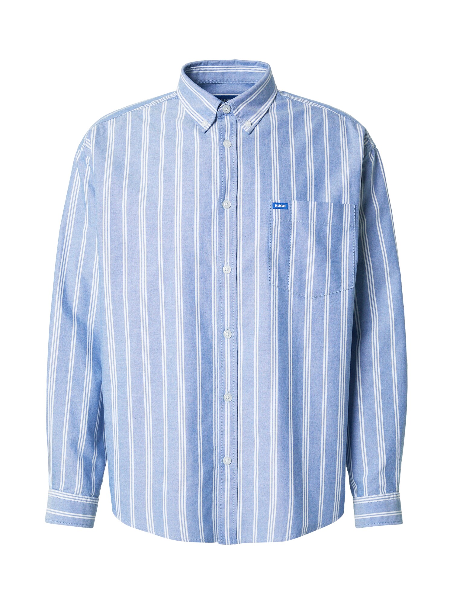 HUGO Cămașă Ebill  albastru deschis / alb