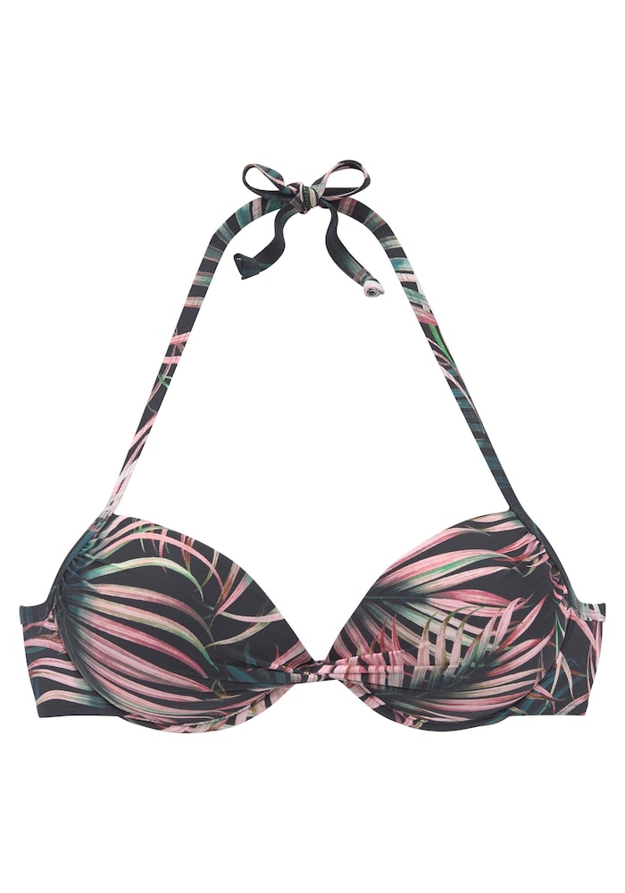 LASCANA Bikinitop Damen Größe 80 grün / pink / schwarz