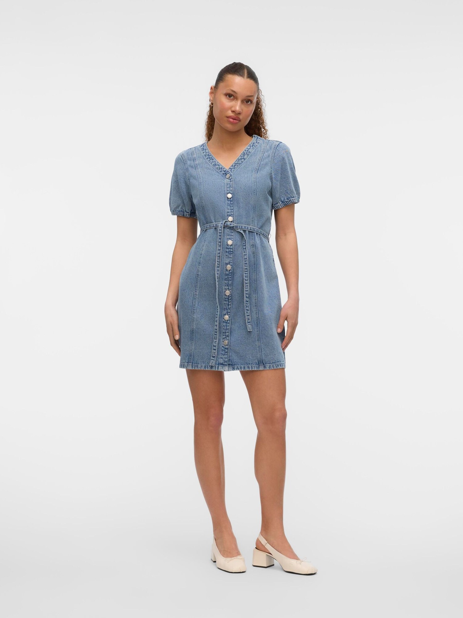 VERO MODA Košeľové šaty 'VMJanet' modrá denim (obrázok 3)