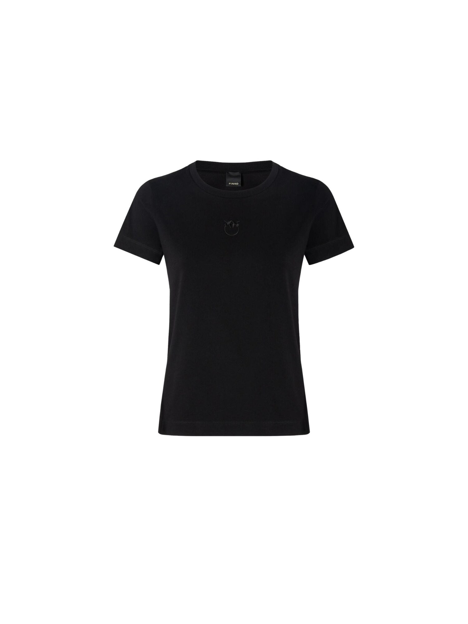 PINKO Camiseta 'BUSSOLOTTO T-SHIRT JERSEY PATCH EFFETTO RICAMO' negro