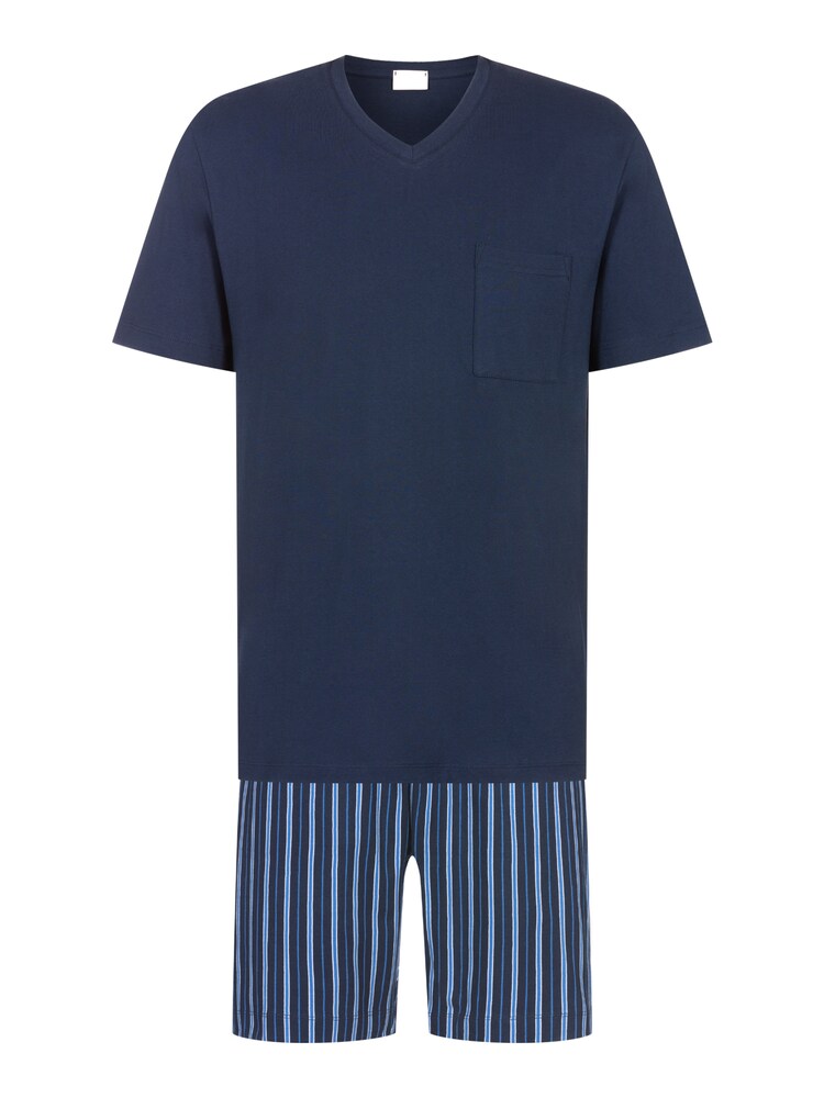 Mey Pyjama kurz Herren Größe S blau / dunkelblau
