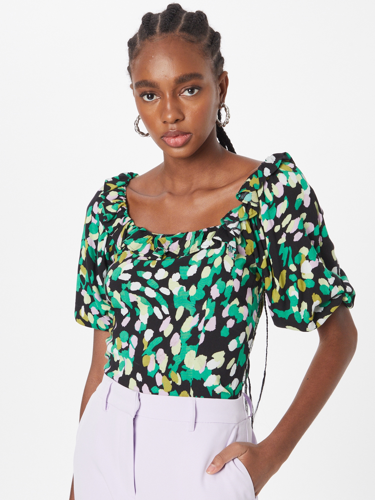 Dorothy Perkins Póló  zöld / pasztellzöld / fekete / fehér termék 2. képe