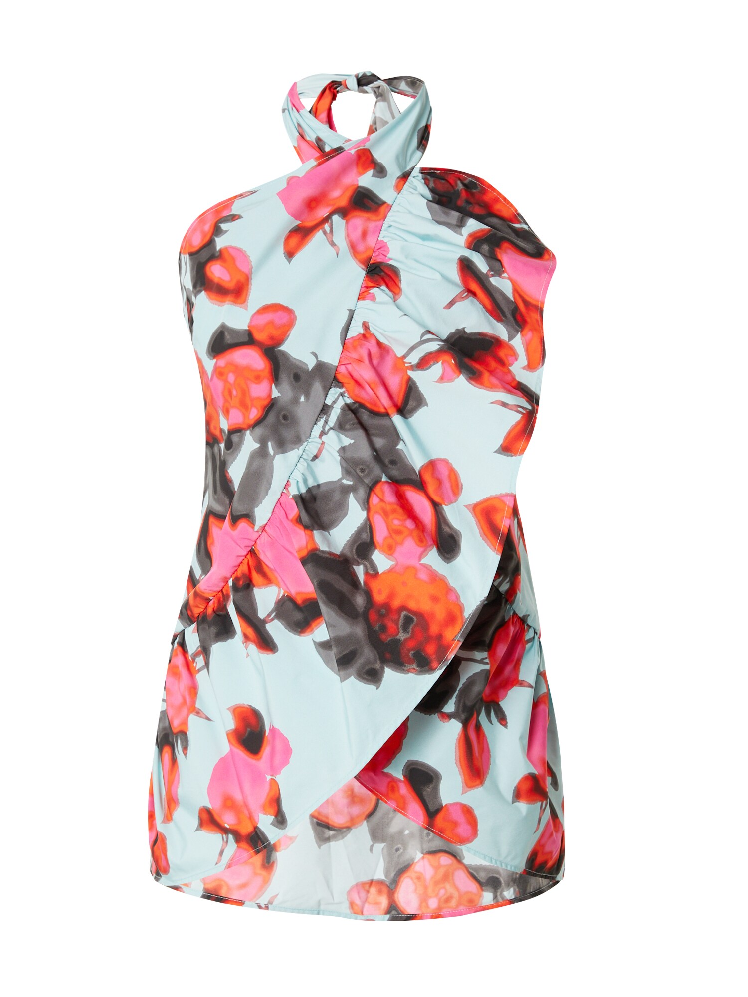Essentiel Antwerp Top 'Fidralla'  svetlomodrá / antracitová / ružová / ohnivo červená