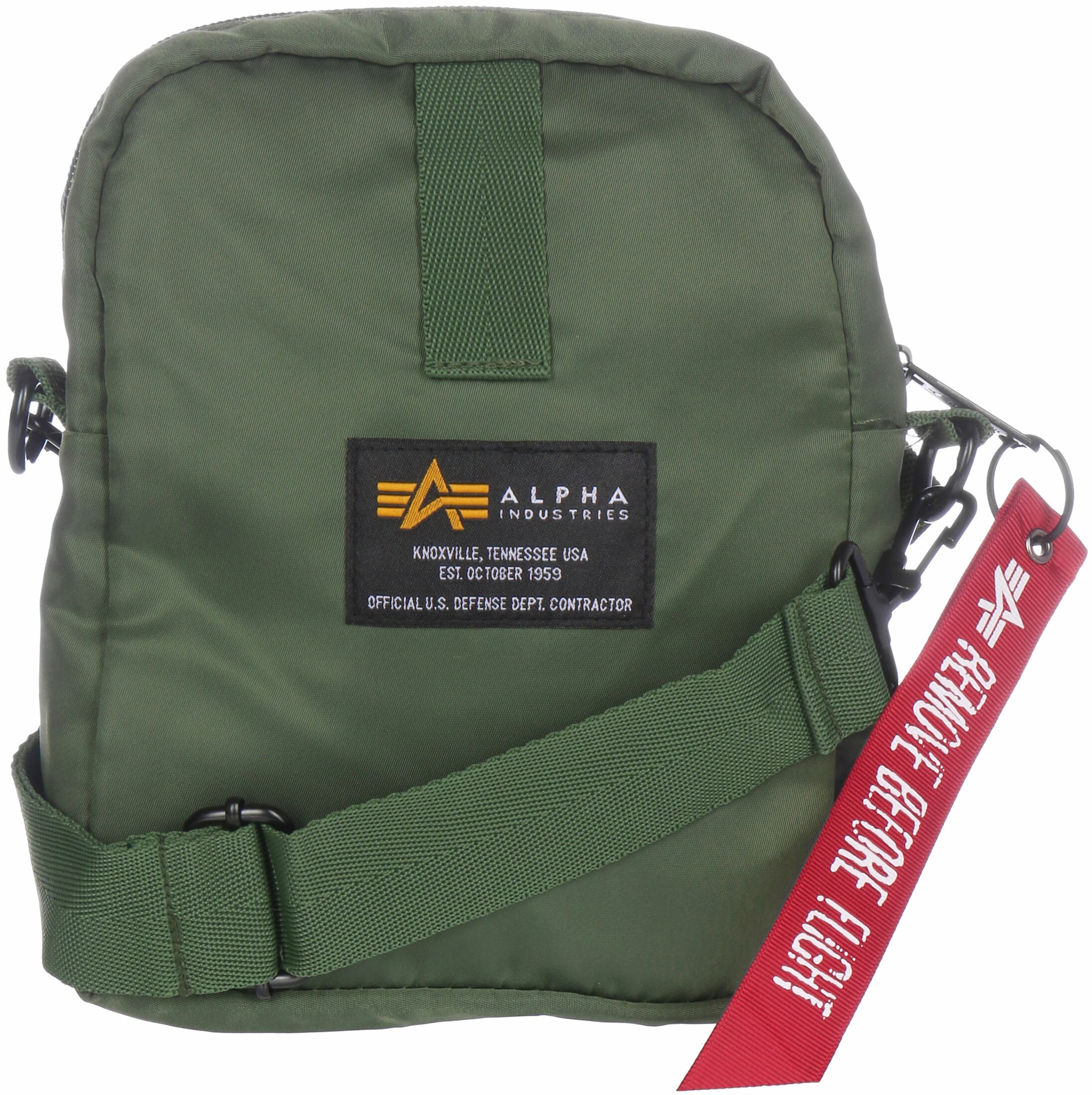 ALPHA INDUSTRIES Crossbody bag 'Crew Carry'  olive / red
