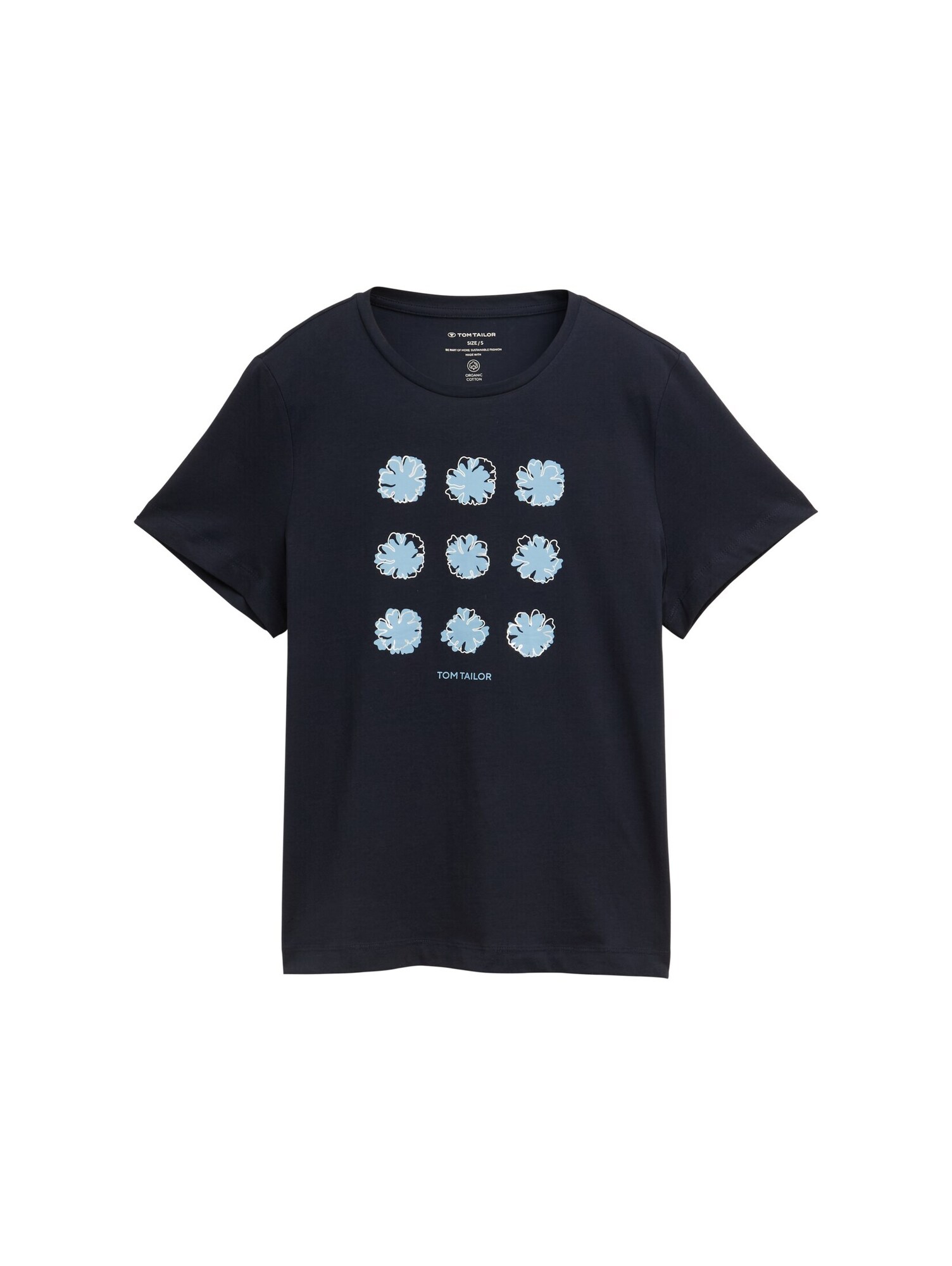 TOM TAILOR Tricou  bleumarin / albastru deschis / alb