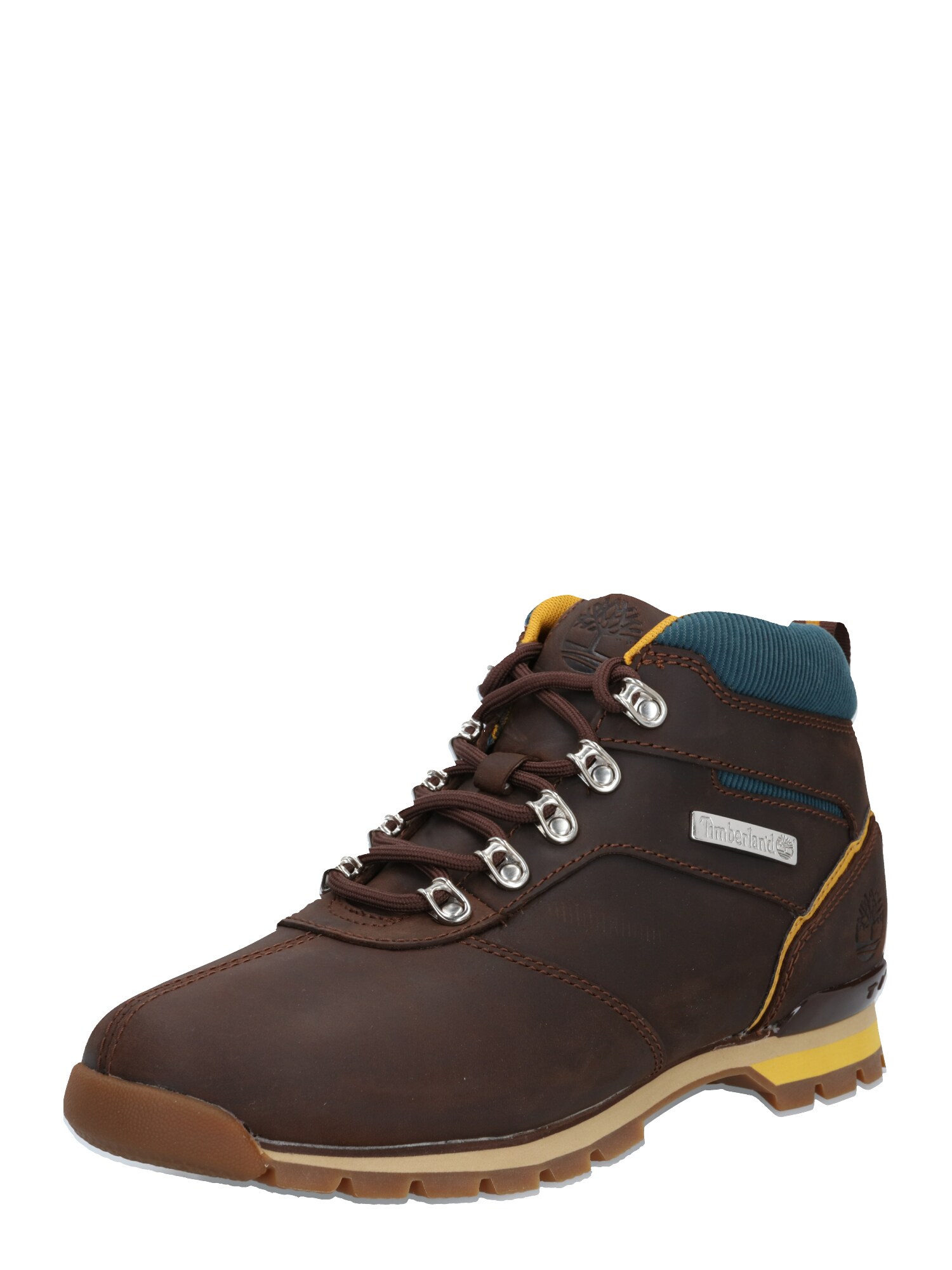 TIMBERLAND Sportinio stiliaus batai su raišteliais 'Splitrock 2'  tamsiai ruda / dangaus žydra / geltona