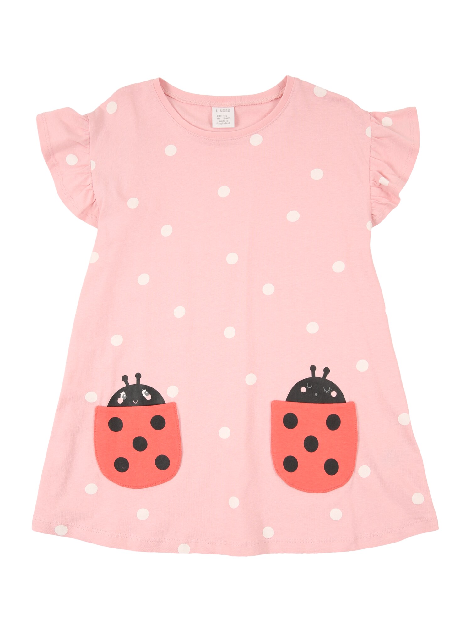 Lindex Majica  rosé / svetlo rdeča / črna / bela
