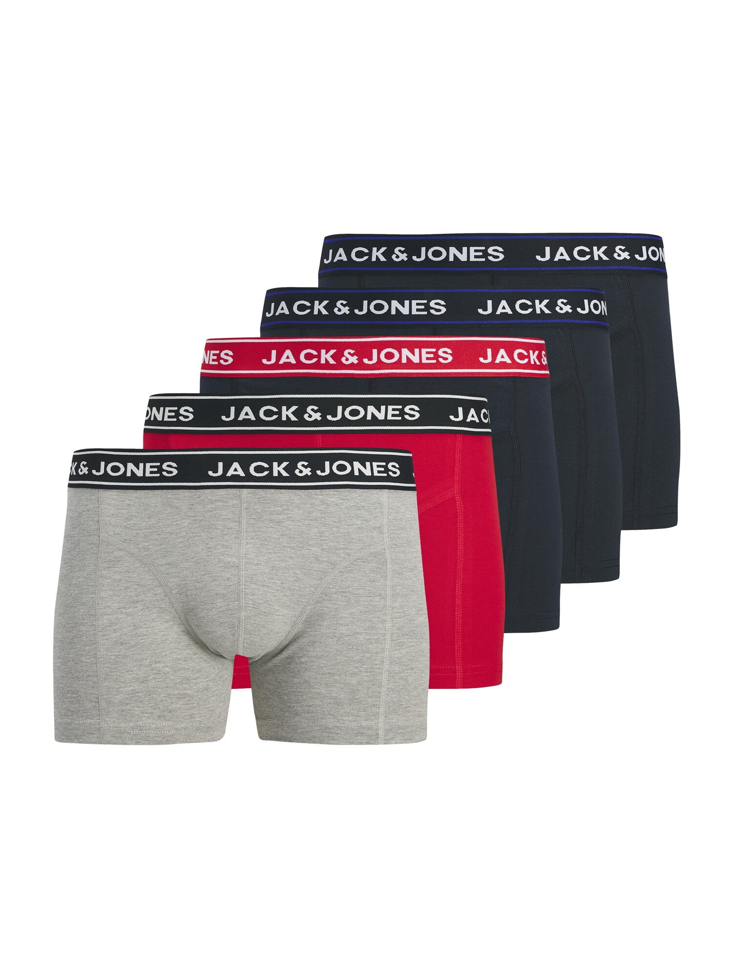JACK & JONES Boxeri JACHector  albastru marin / gri amestecat / roșu