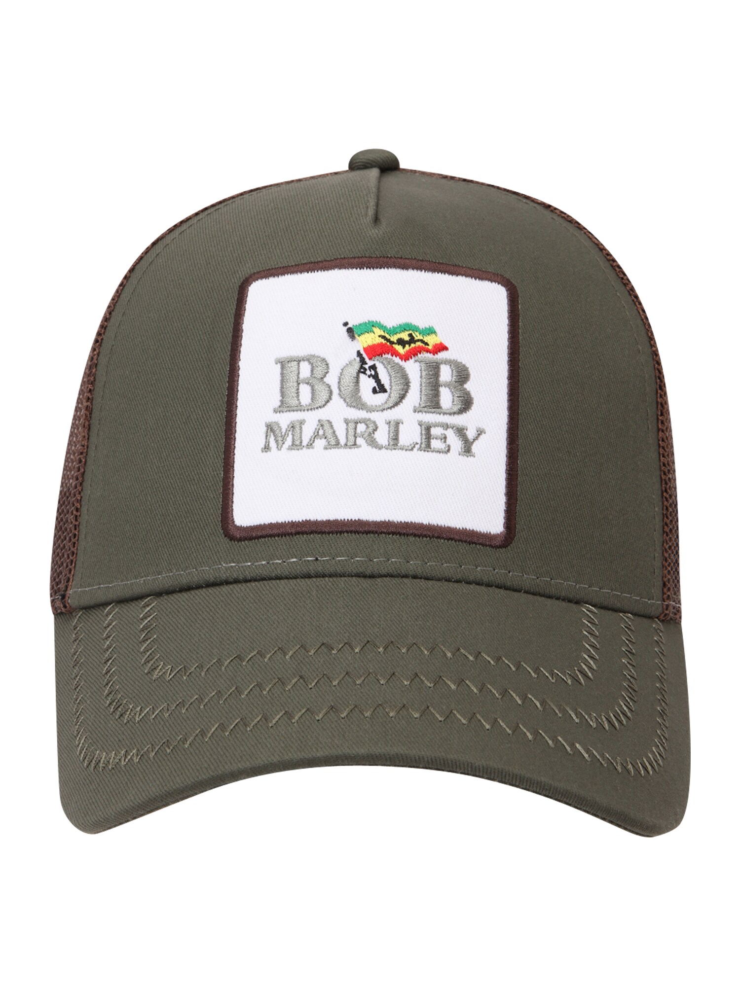 AMPLIFIED Sapkák 'Bob Marley'  csokoládé / zöld / jáde / fehér termék 2. képe