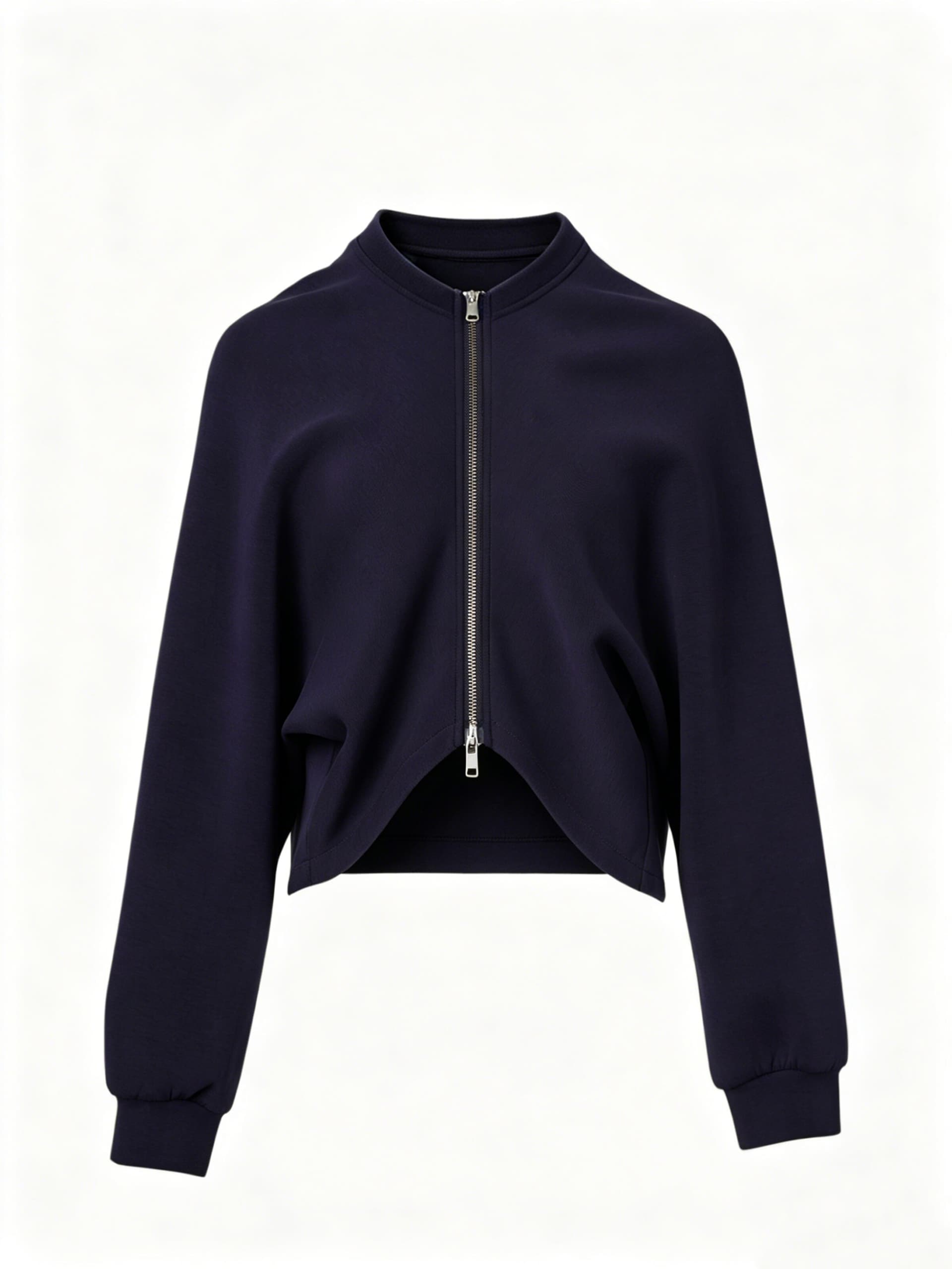 Yoligex Övergångsjacka 'YOLIGEX Kurze Jacke Marineblau Stehkragen Reißverschluss Cape-Design' dam