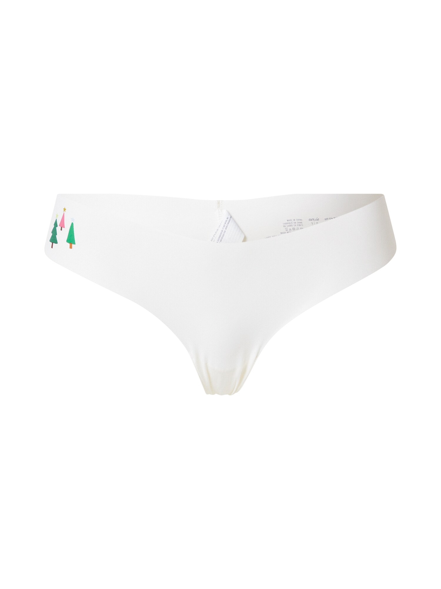 AERIE Bikinio kelnaitės balta / žalia