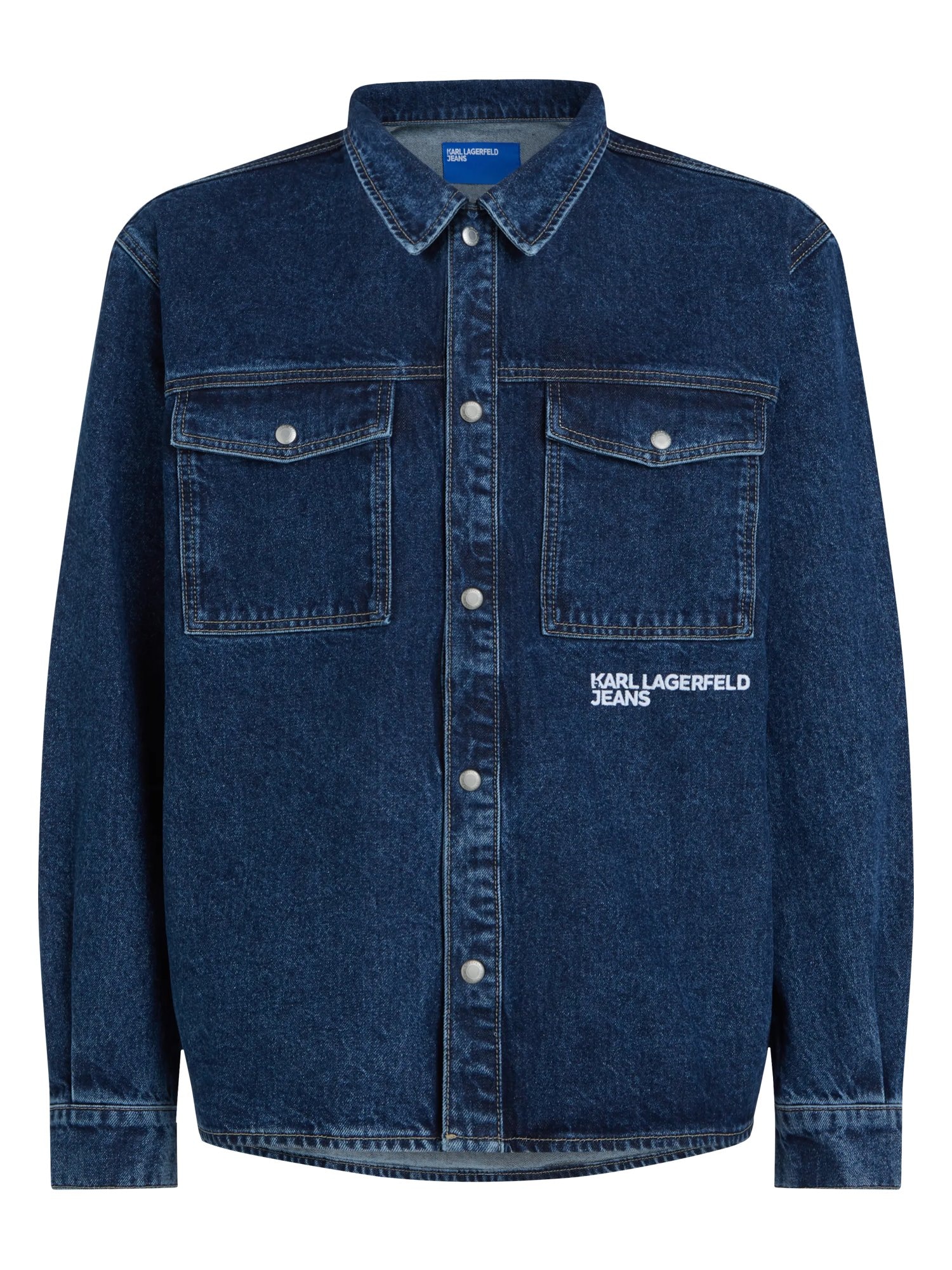 KARL LAGERFELD JEANS Geacă de primăvară-toamnă albastru închis / alb