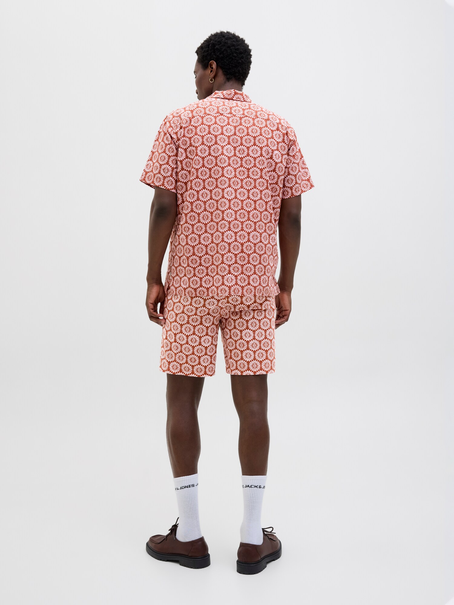 JACK & JONES Košeľa 'JORSeersucker' gaštanová / pastelovo ružová (obrázok 5)