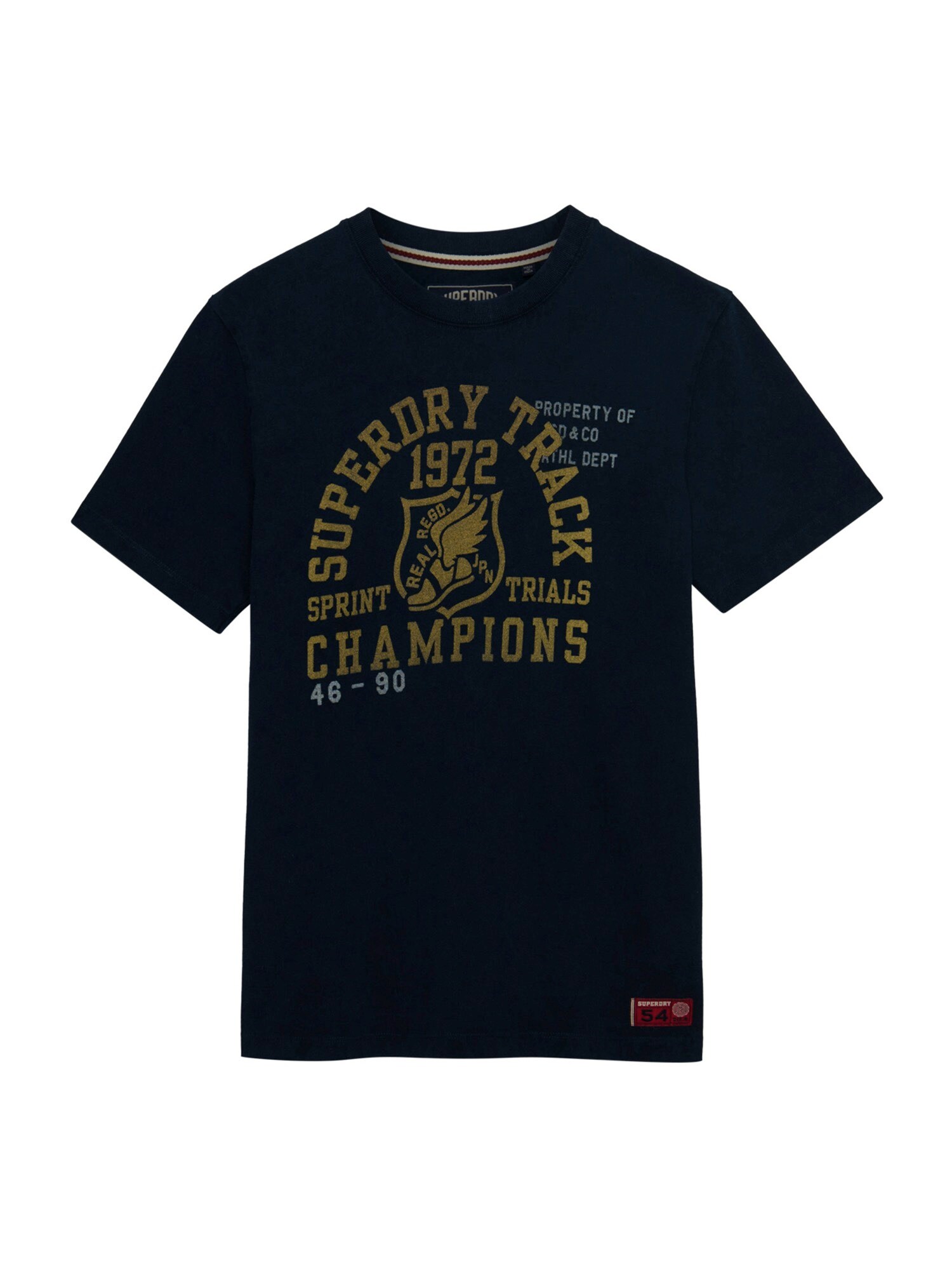 Superdry & Co Tricou 'Vintage Prep'  bleumarin / galben muștar / auriu / gri deschis