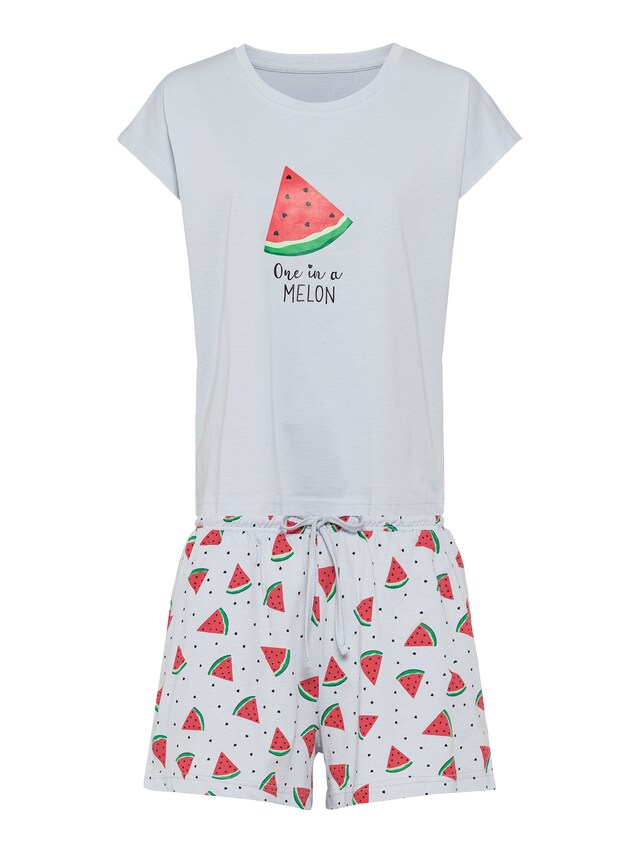 VIVANCE, Pizsama 'VD fruits', szürke, 1 kép a 5 közül