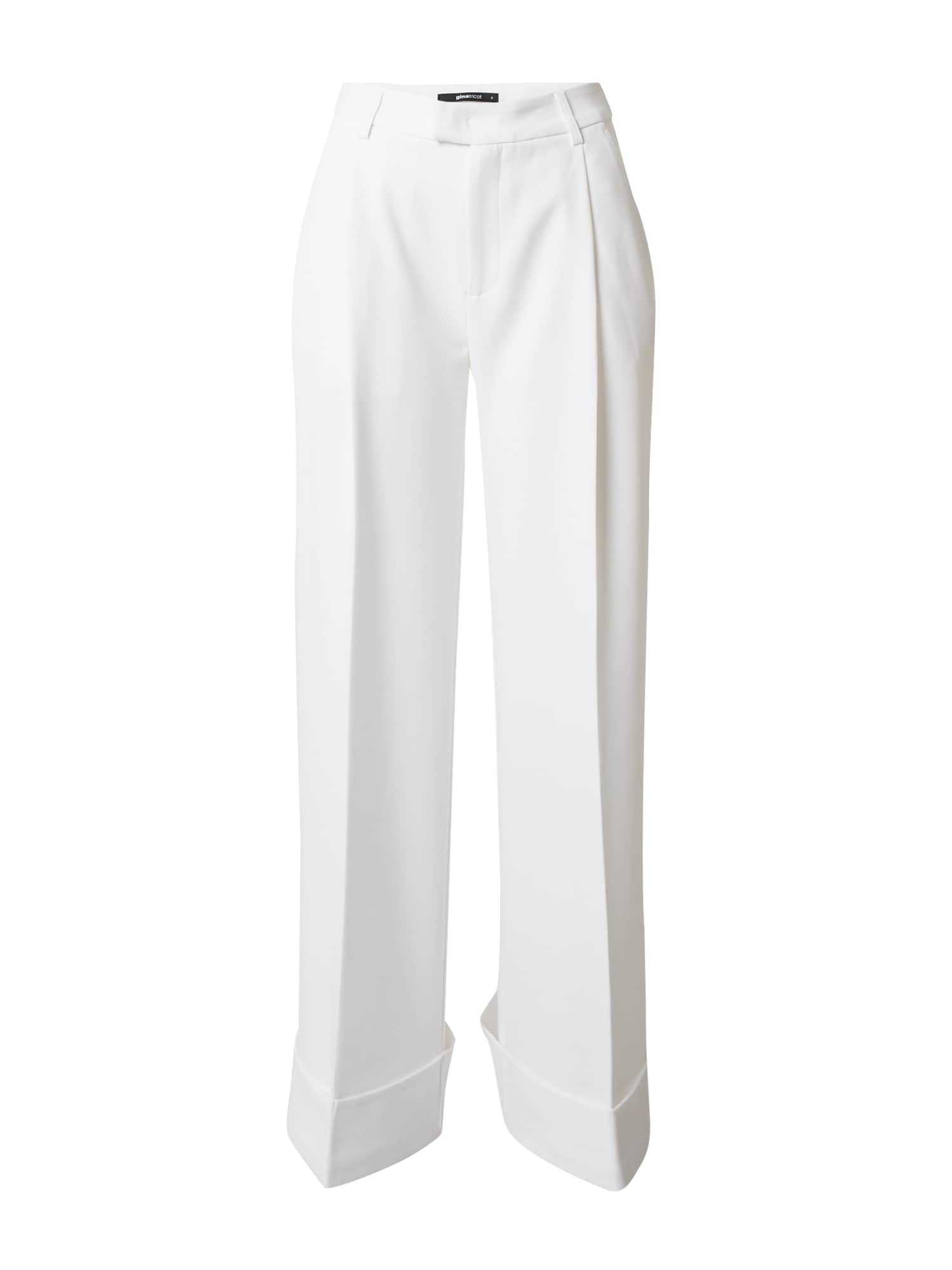 Жени > Дрехи > Панталони > Широки панталони Gina Tricot Панталон с ръб ‘Mille’  бяло