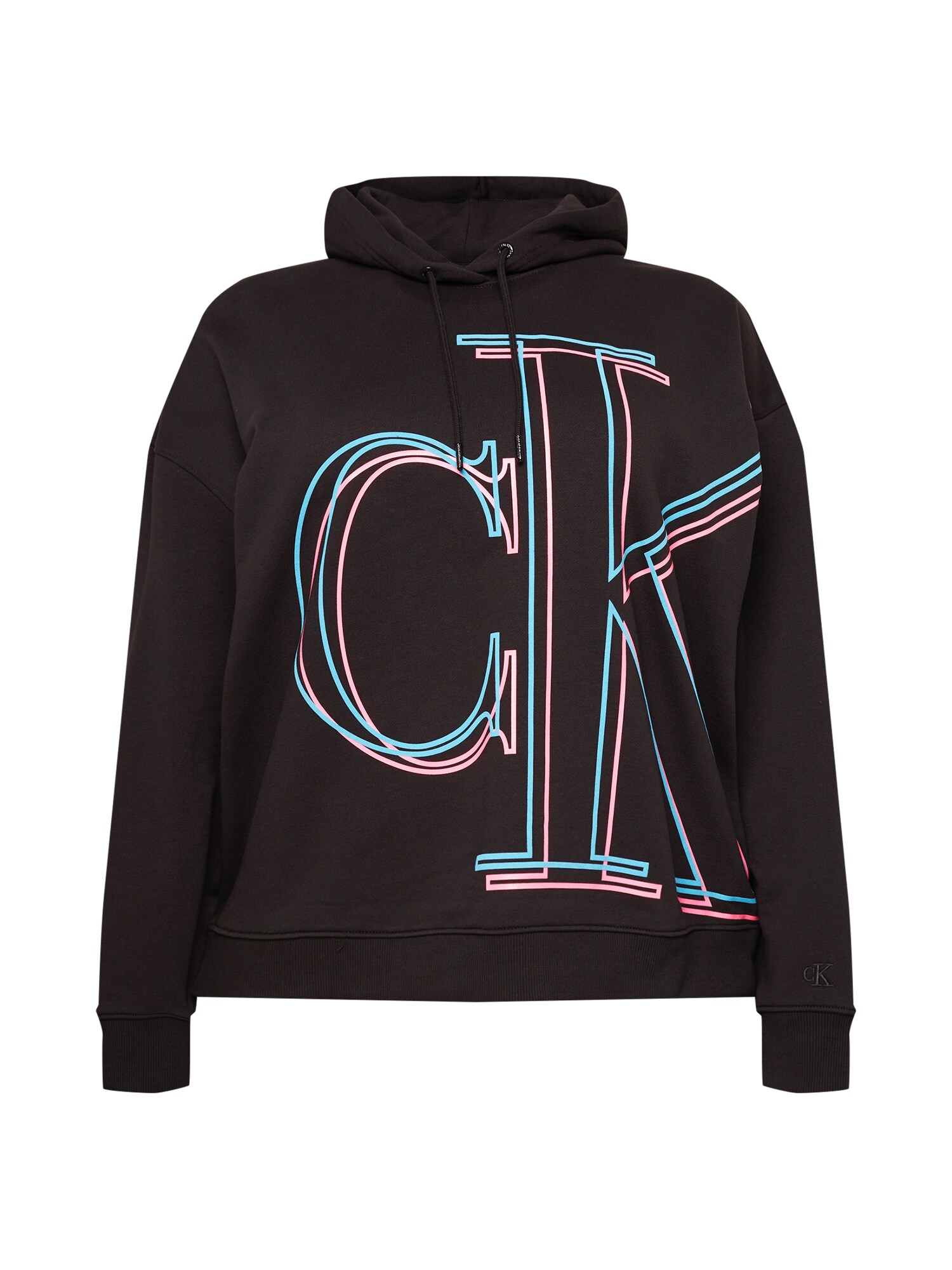 Calvin Klein Jeans Curve Sportisks džemperis debeszils / rozā / melns