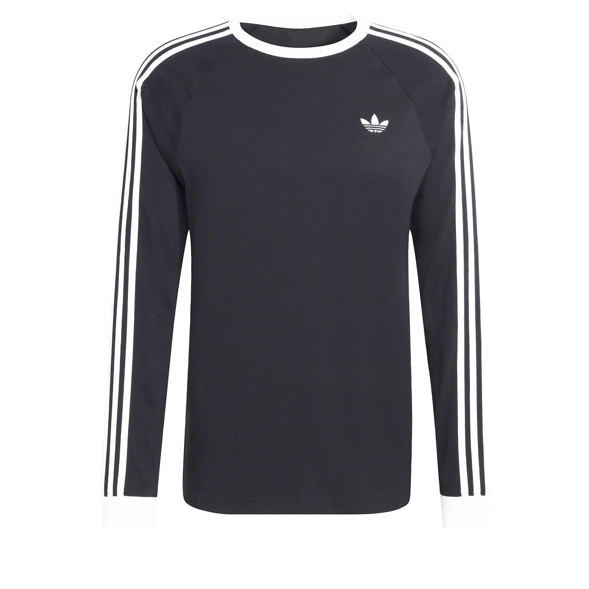 ADIDAS ORIGINALS Tricou 3-STRIPES LONGSLEEVE  negru / alb