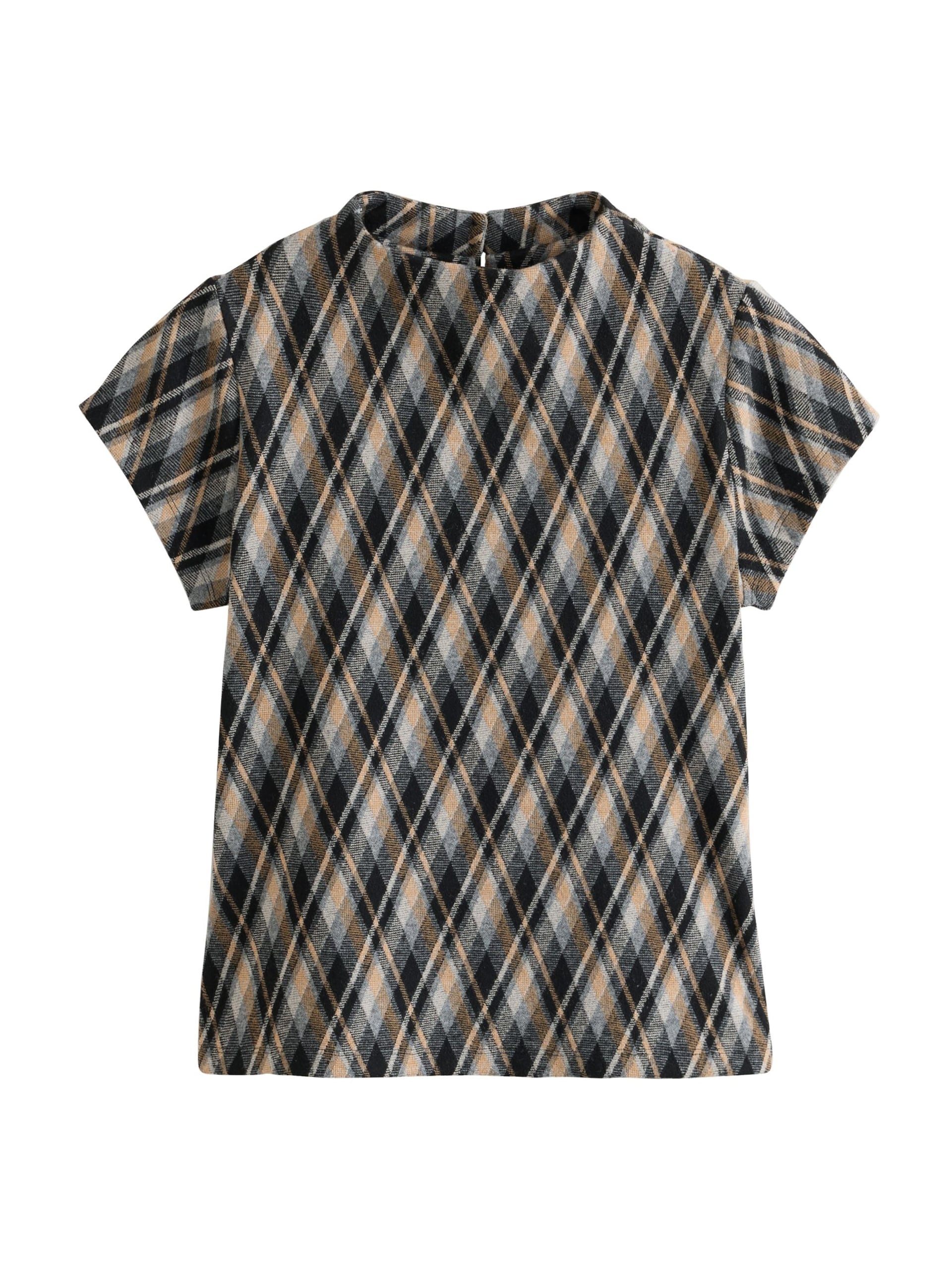 Next T-shirt kräm / ljusgrå / svart dam