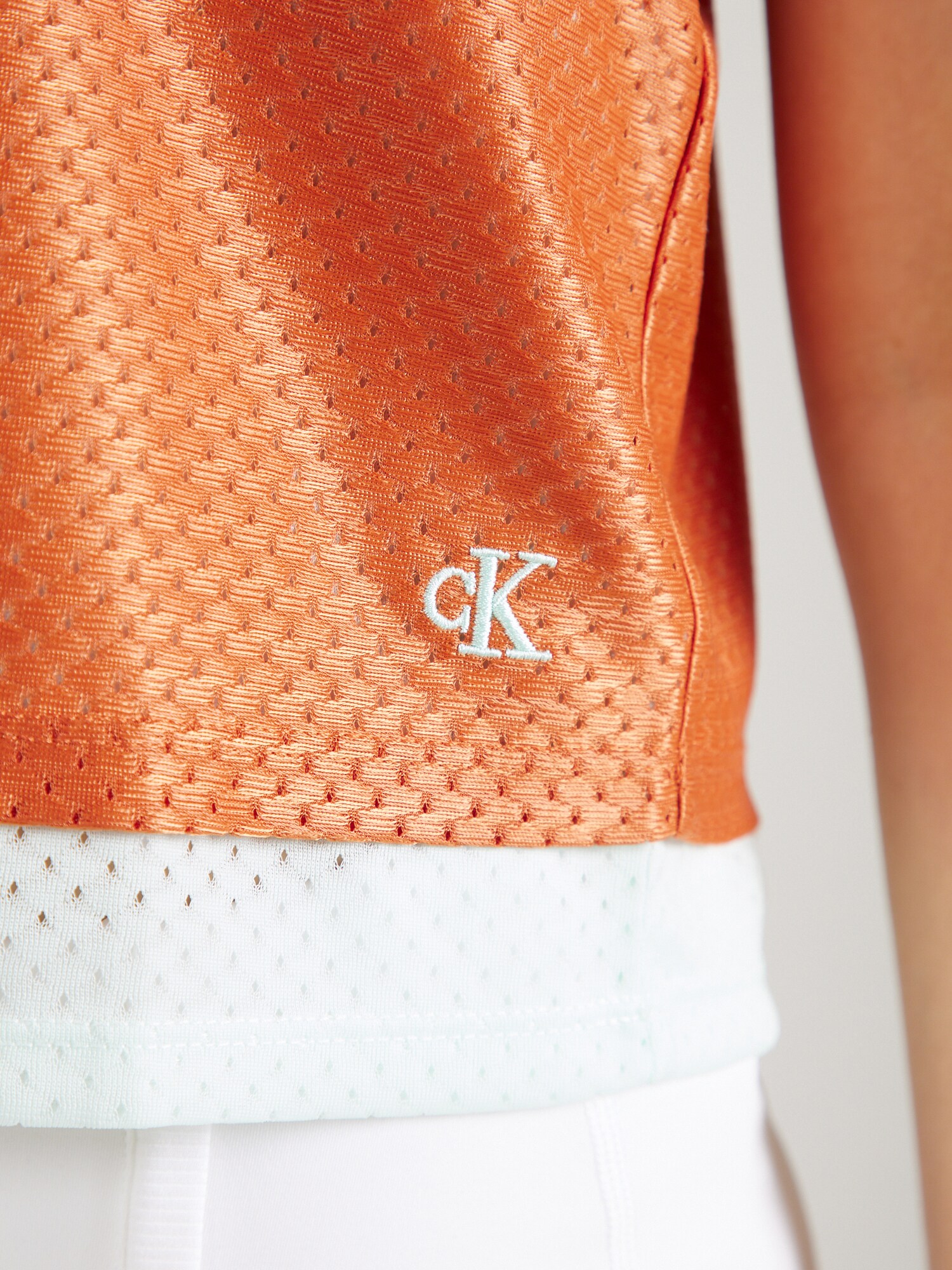 Calvin Klein Jeans Top 'PRIDE' oranžová / biela (obrázok 5)