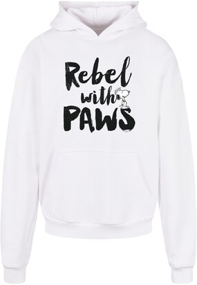 Merchcode Sweatshirt ‘Peanuts – Rebel With Paws’ Zwart / Wit