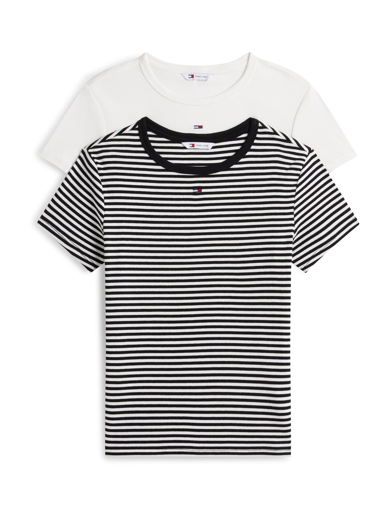 Tommy Jeans Tricou ESSENTIAL  negru / alb