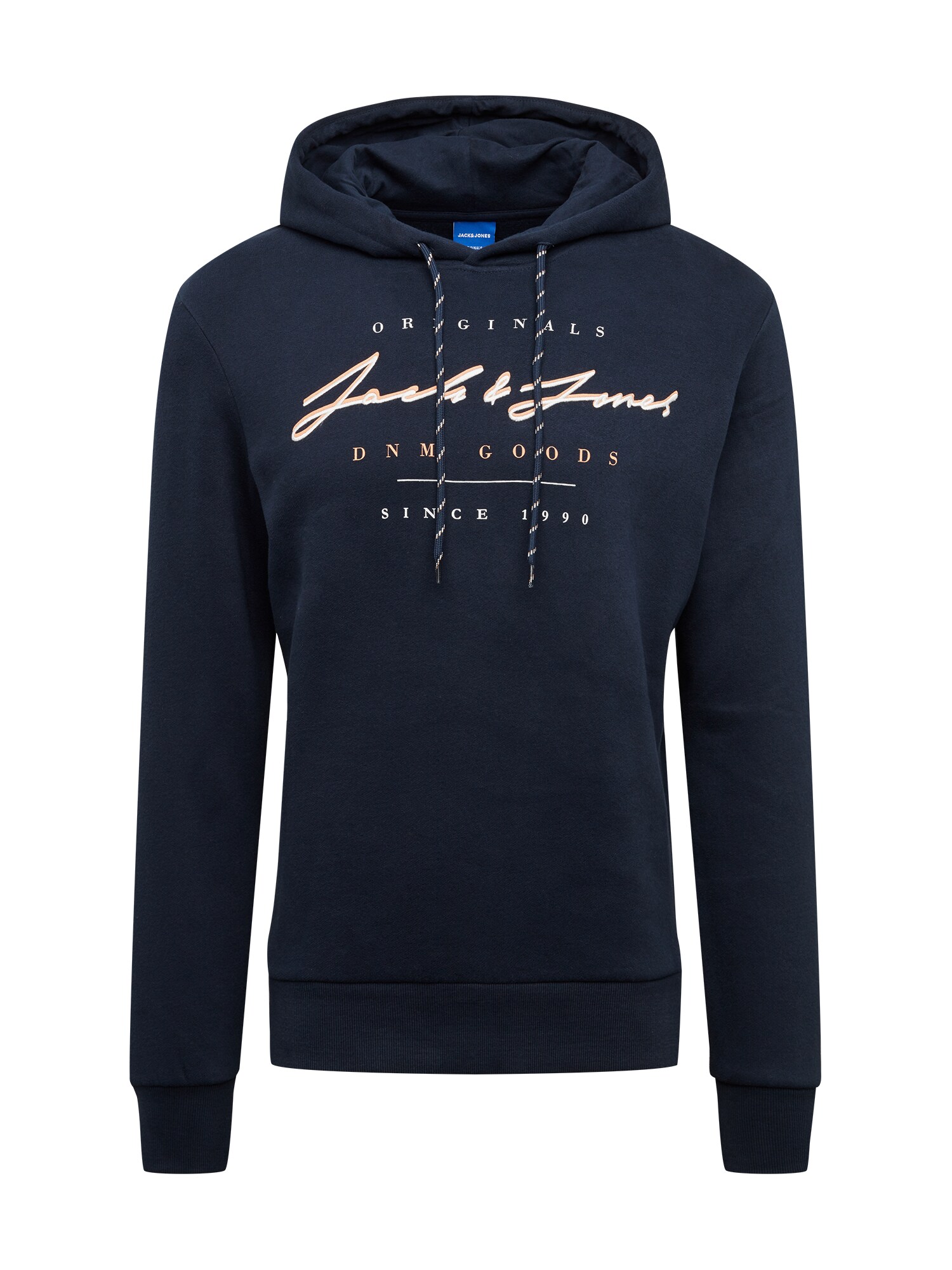 JACK & JONES Megztinis be užsegimo 'MARIUSS'  tamsiai mėlyna / pudros spalva / balta
